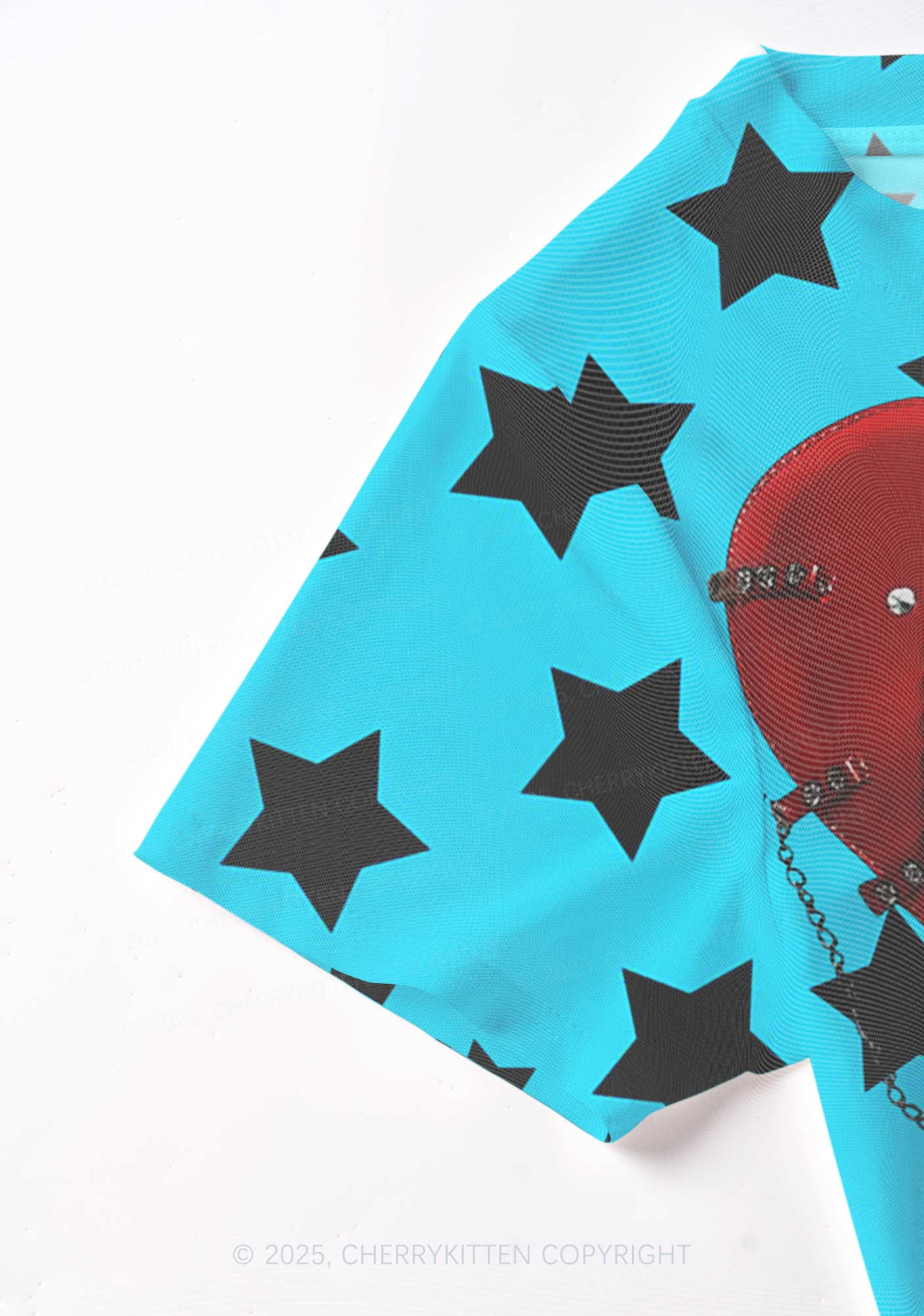 Punk Red Heart Y2K Mesh Crop Top Cherrykitten