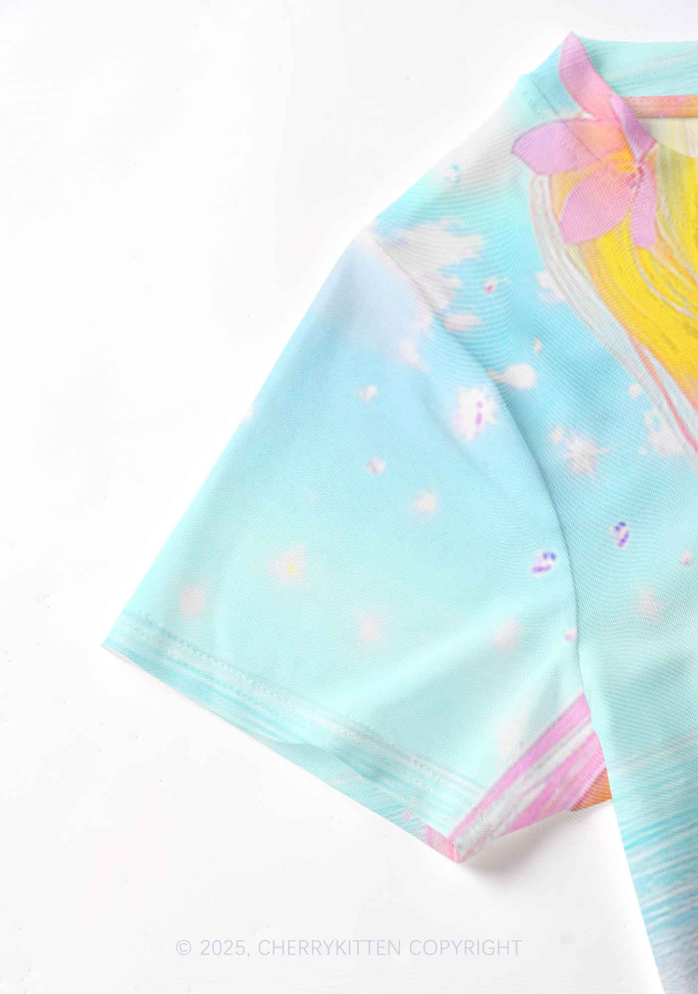 Flower Princess Y2K Mesh Crop Top Cherrykitten