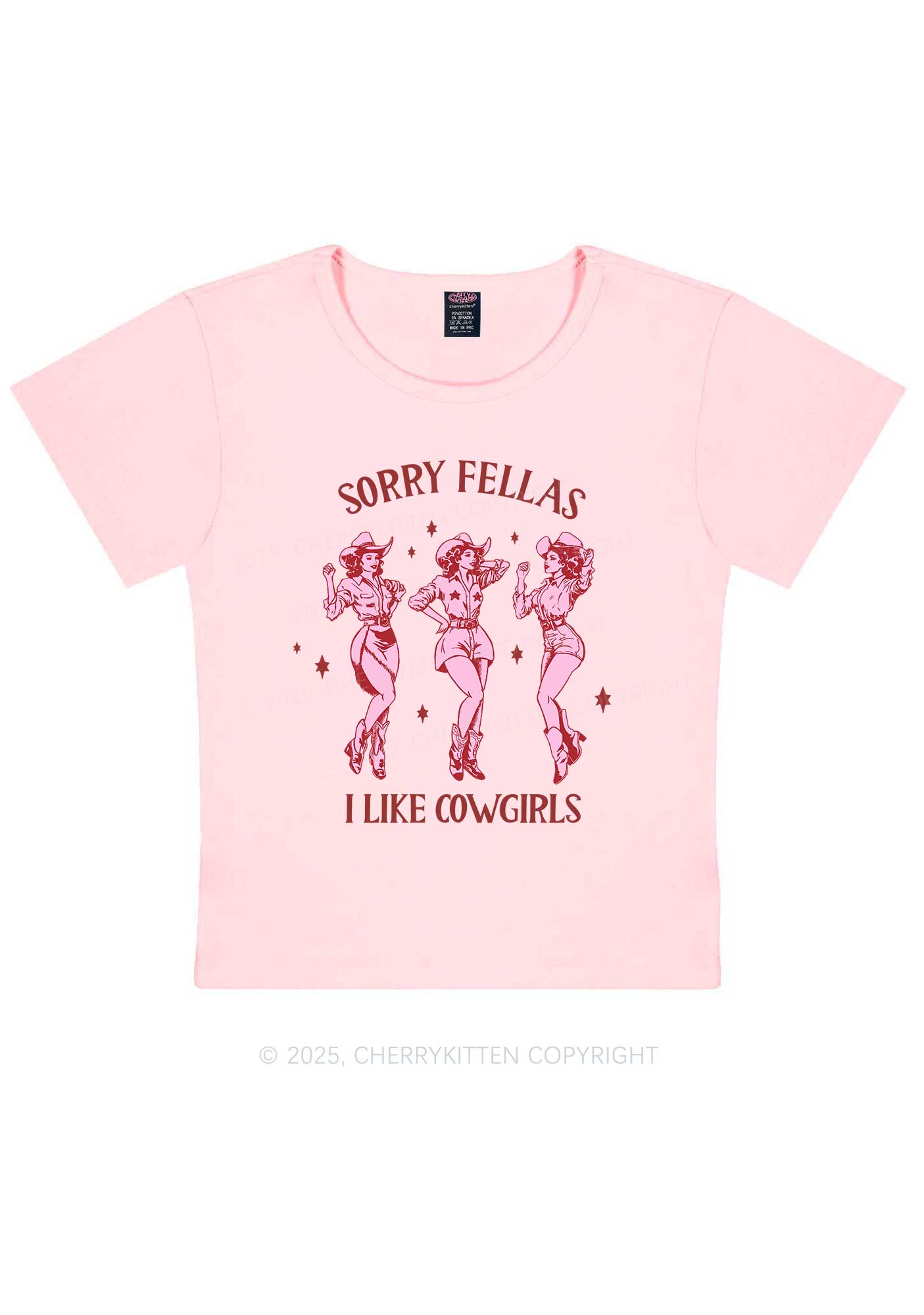 Sorry Fellas I Like Cowgirls Y2K Baby Tee Cherrykitten