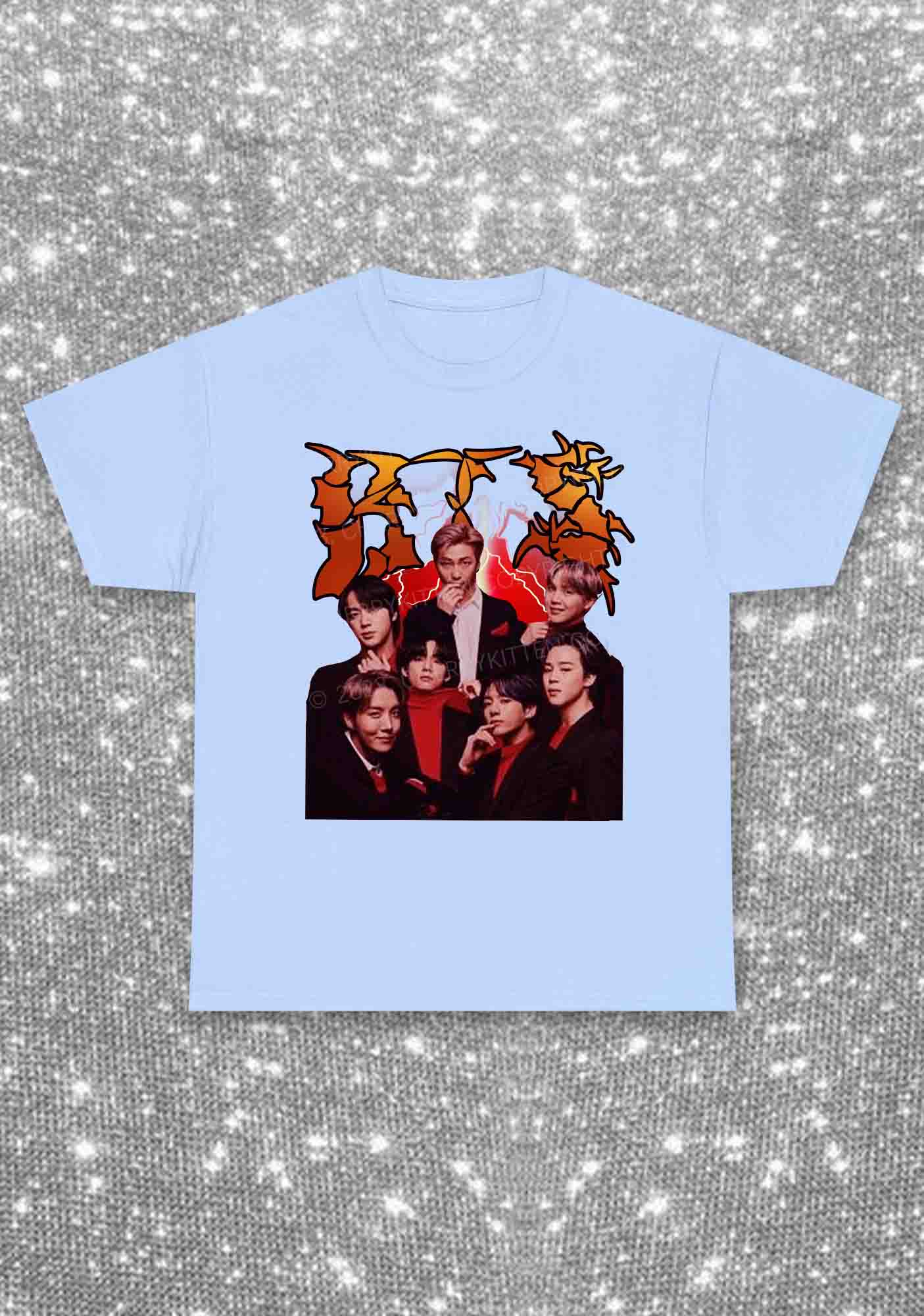 Bangtan Reacciones Kpop Y2K Chunky Shirt Cherrykitten