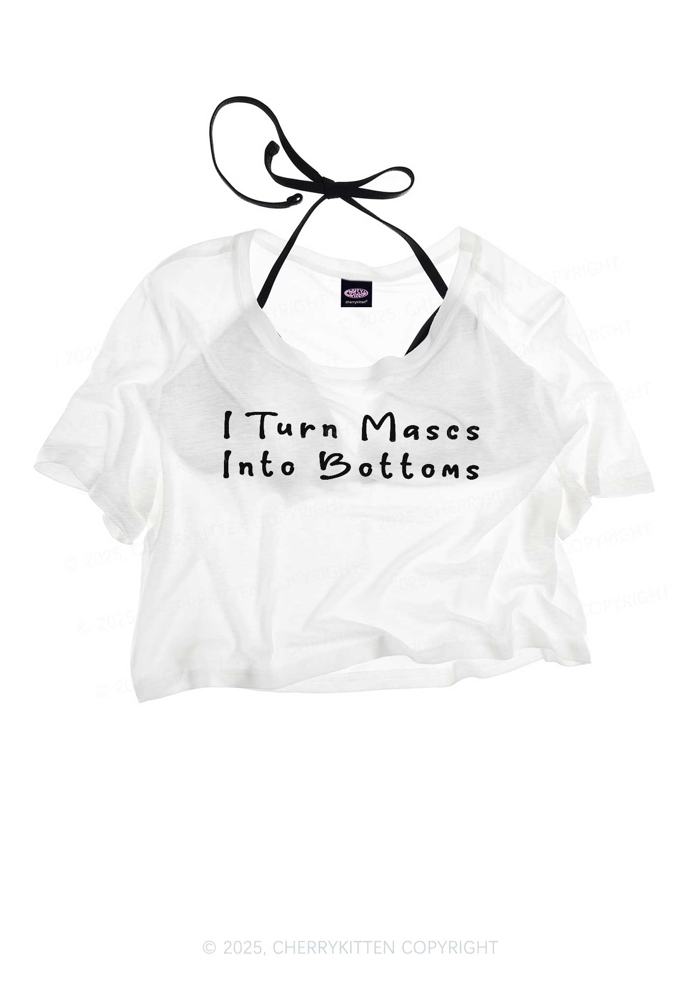 Turn Mascs Into Bottoms Pride Y2K Sheer Crop Tee Cherrykitten