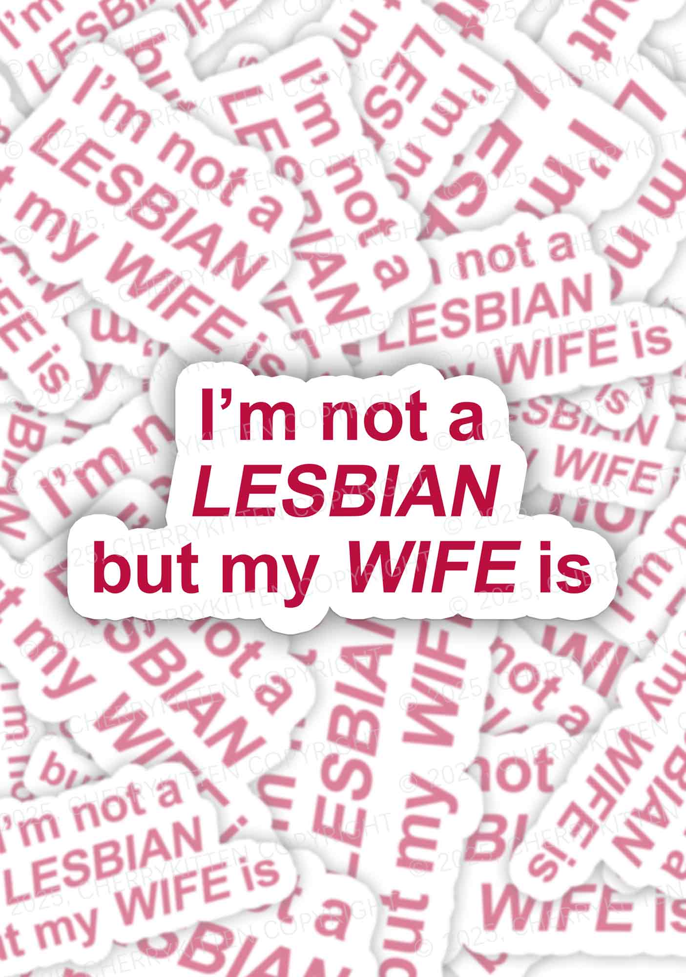 My Wife Is Lesbian Pride 1Pc Y2K Sticker Cherrykitten
