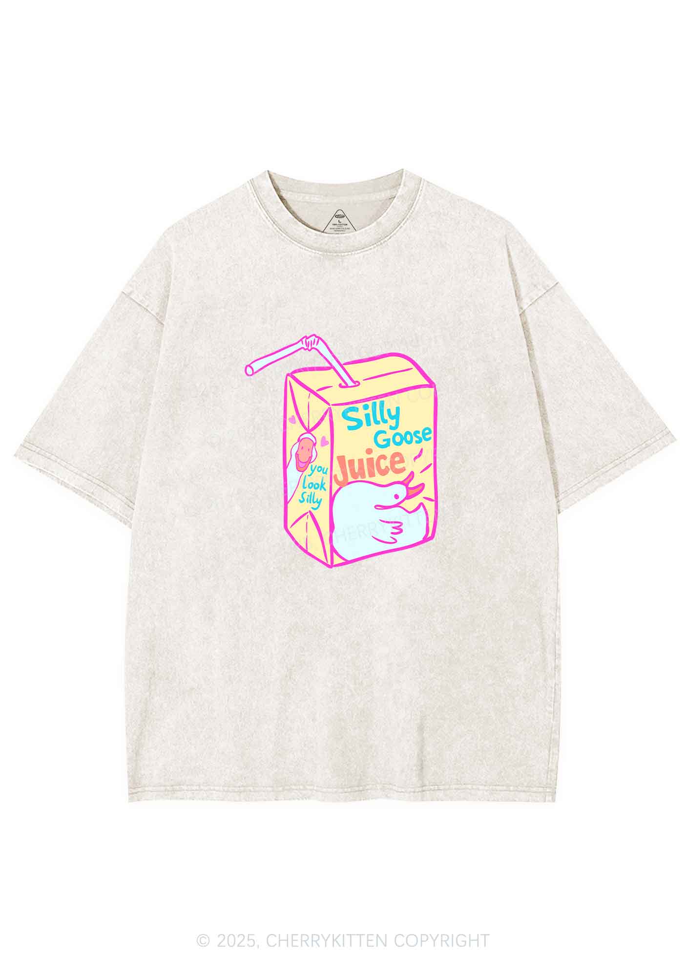 Look Silly Goose Juice Y2K Shirts Washed Tee Cherrykitten