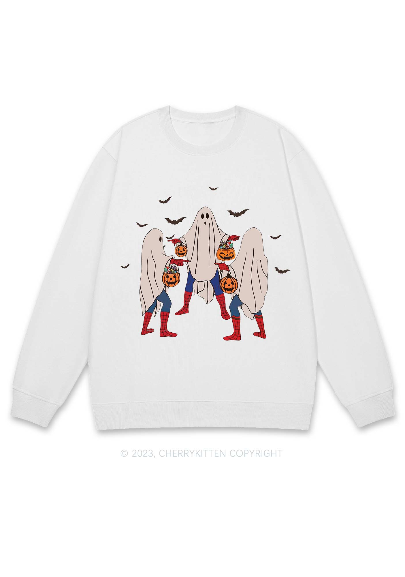 Three Ghost Spiderman Halloween Y2K Sweatshirt Cherrykitten