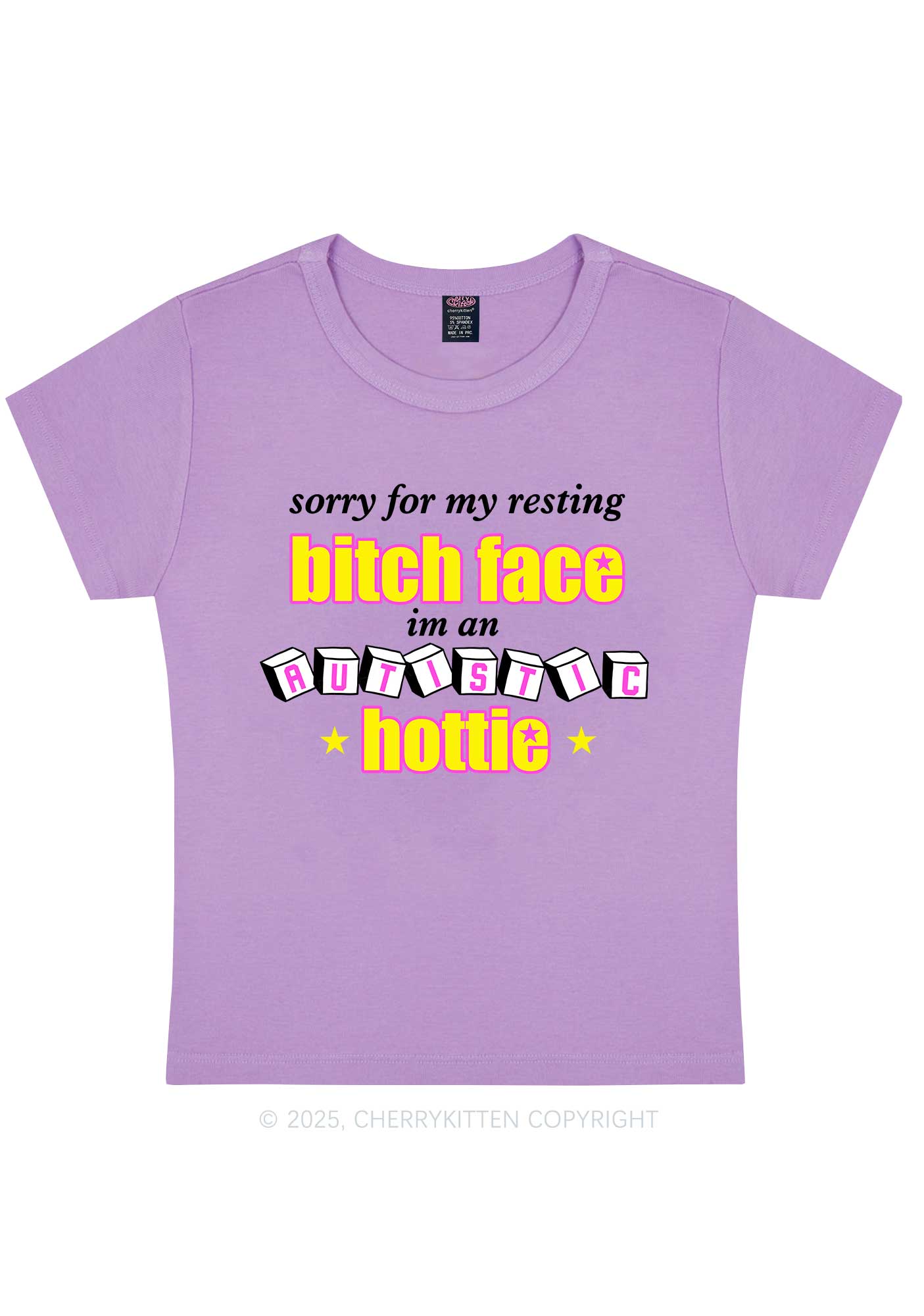 Autistic Hottie Y2K Baby Tee Cherrykitten