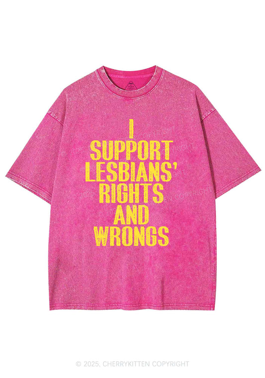 Support Lesbians Rights Pride Y2K Shirts Washed Tee Cherrykitten