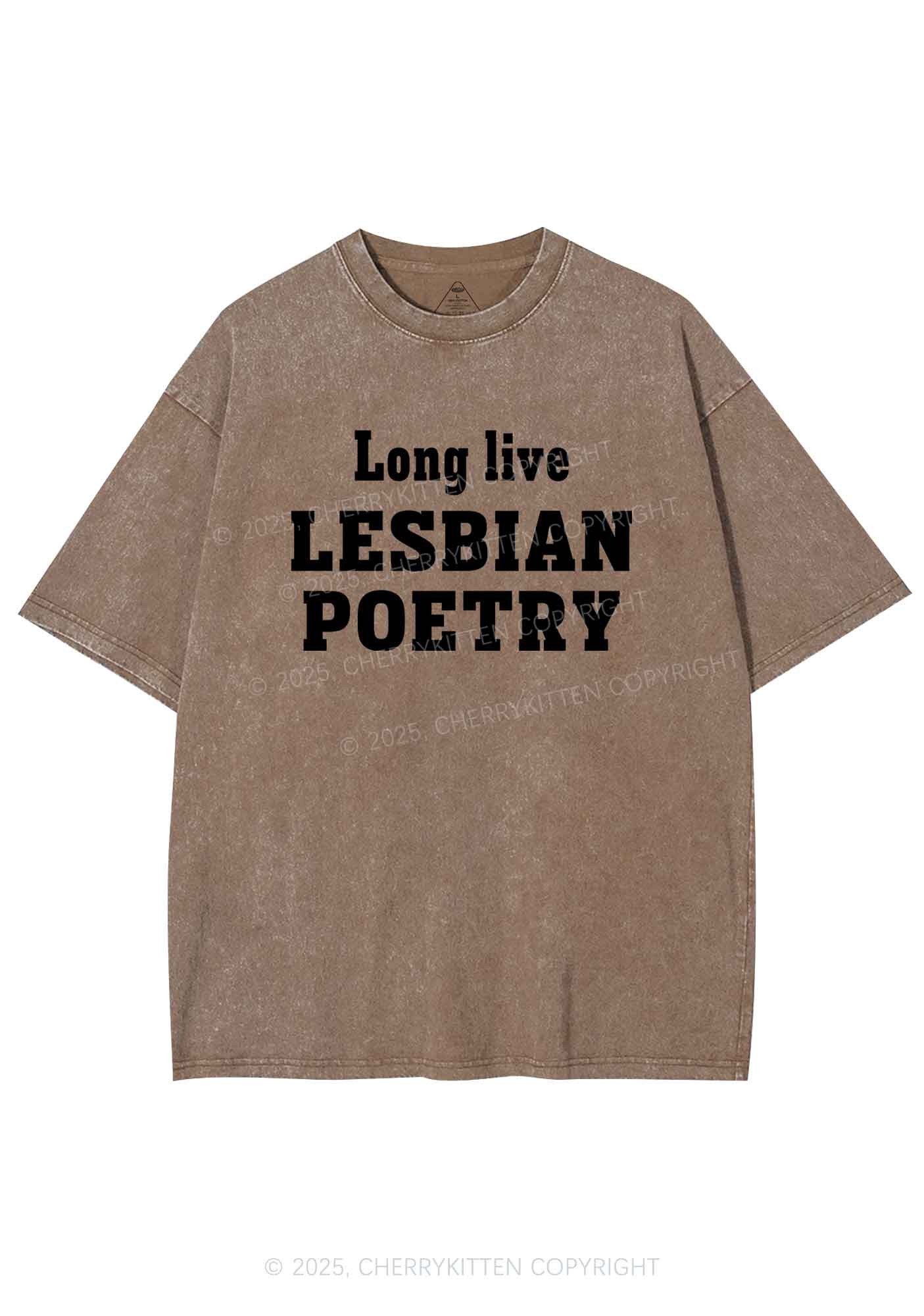Lesbian Poetry Pride Y2K Shirts Washed Tee Cherrykitten