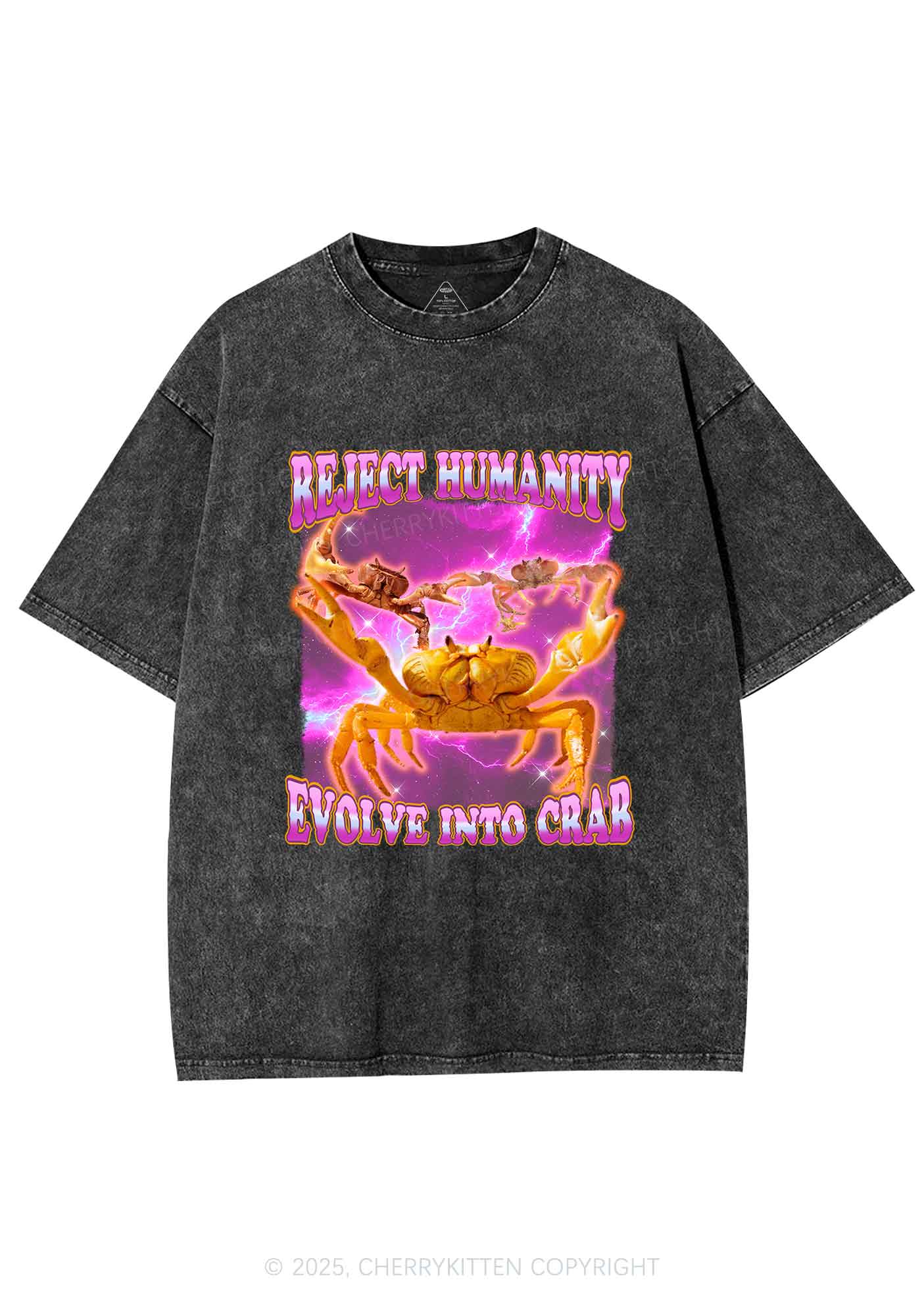 Reject Humanity Crab Y2K Shirts Washed Tee Cherrykitten