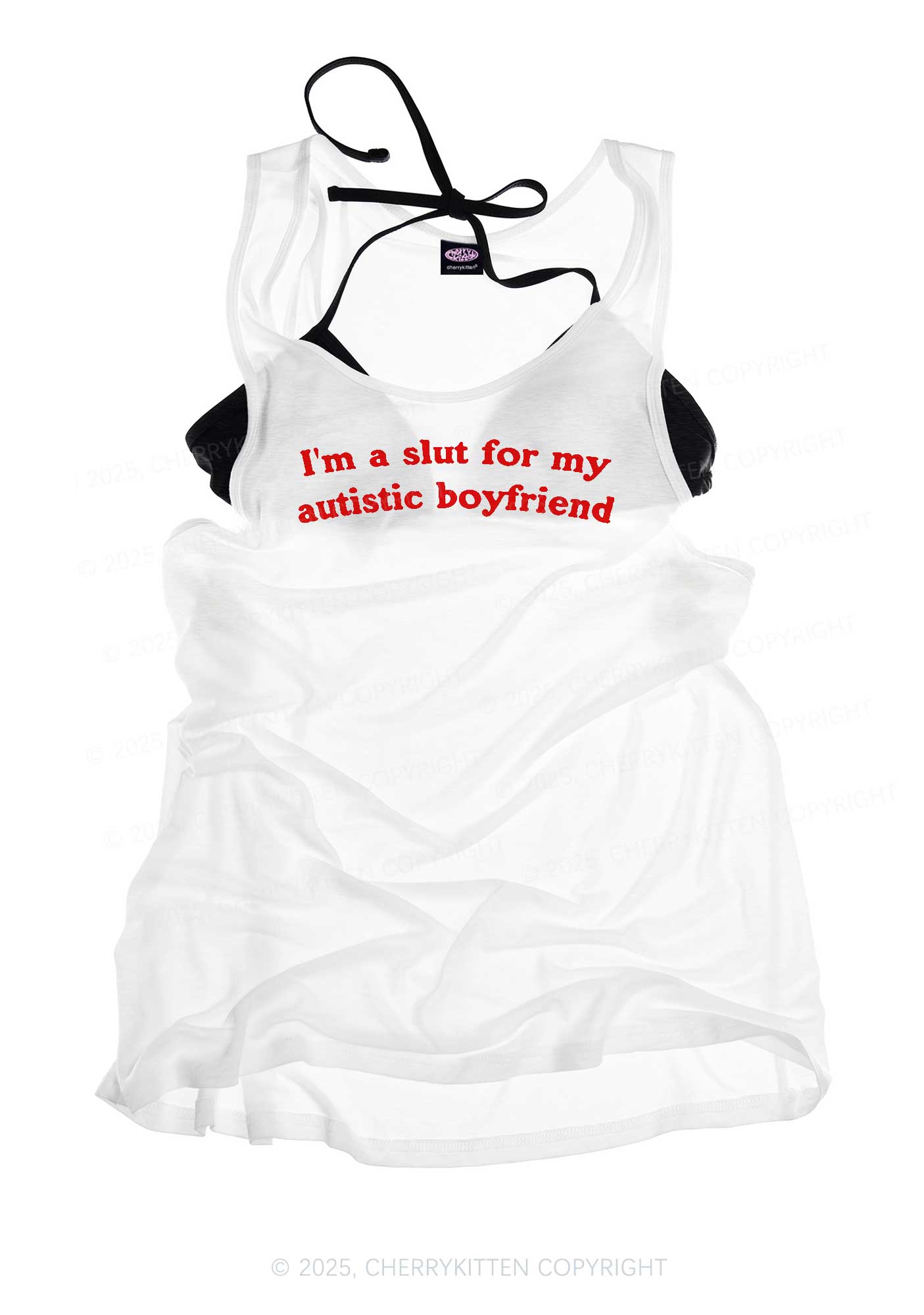 Slxt For My Autistic BF Y2K Sheer Boyfriend Tank Cherrykitten