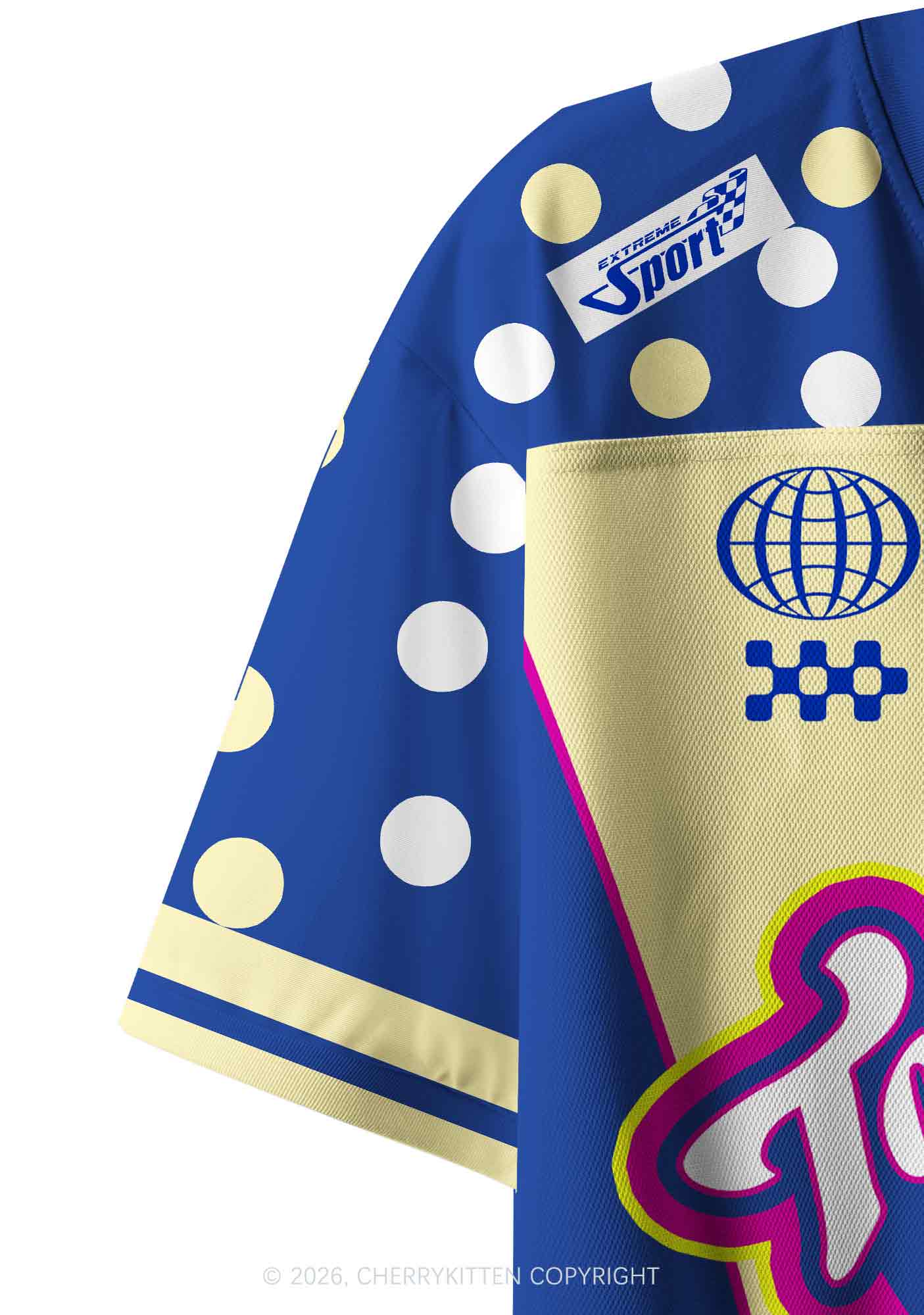Yellow Dots Totally Cxxt Y2K Crop Sport Jersey Shirts Cherrykitten