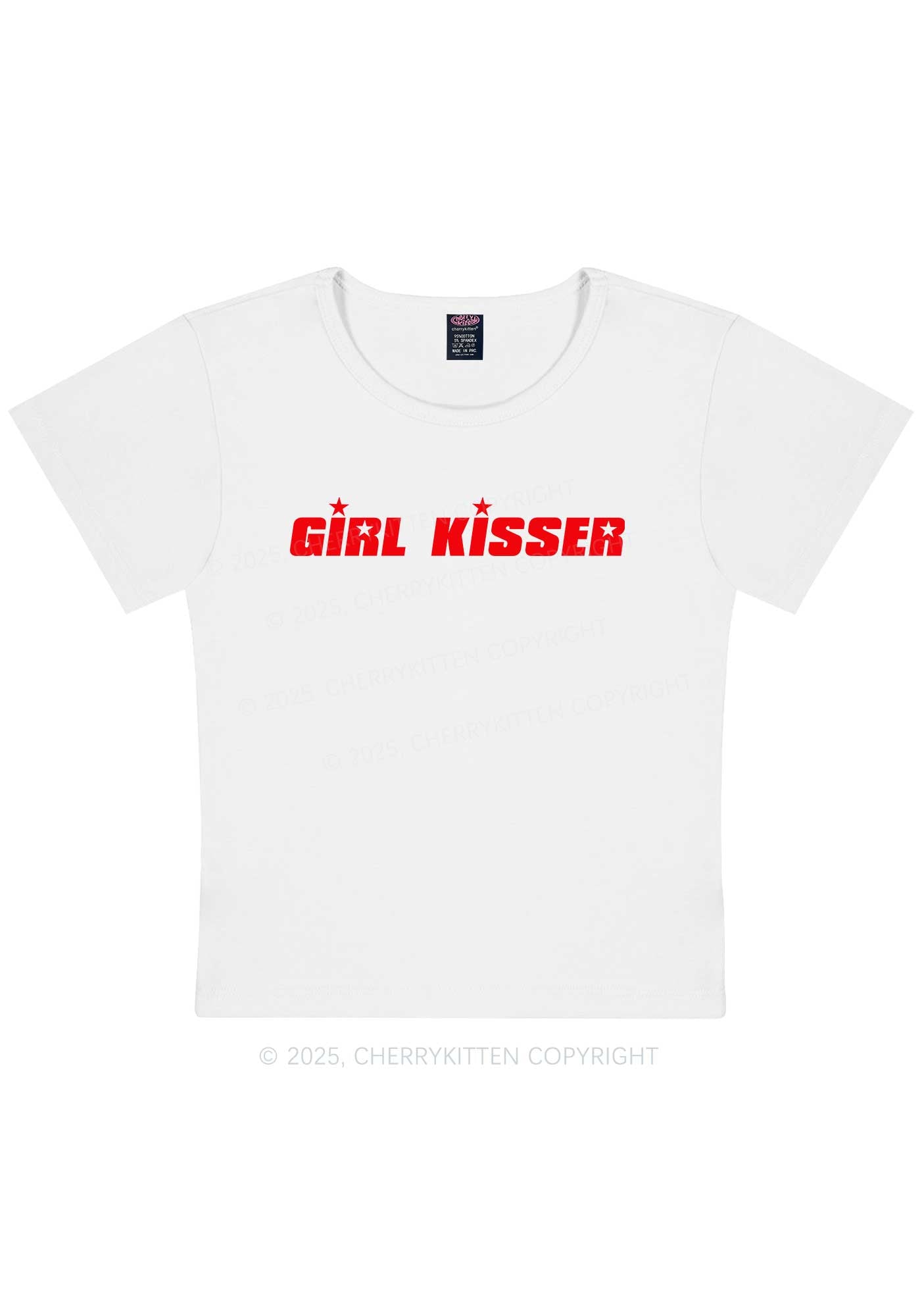 Girl Kisser Star Y2K Baby Tee Cherrykitten
