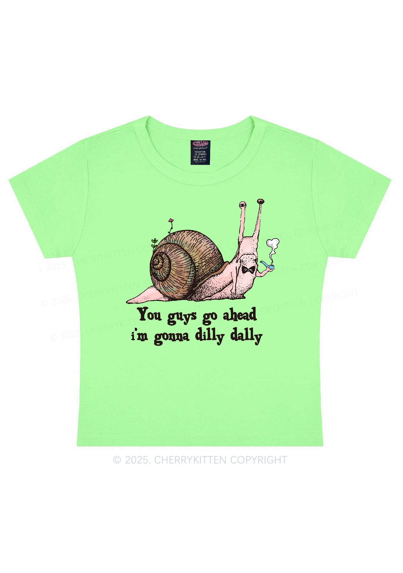 Im Gonna Dilly Dally Y2K Baby Tee Cherrykitten