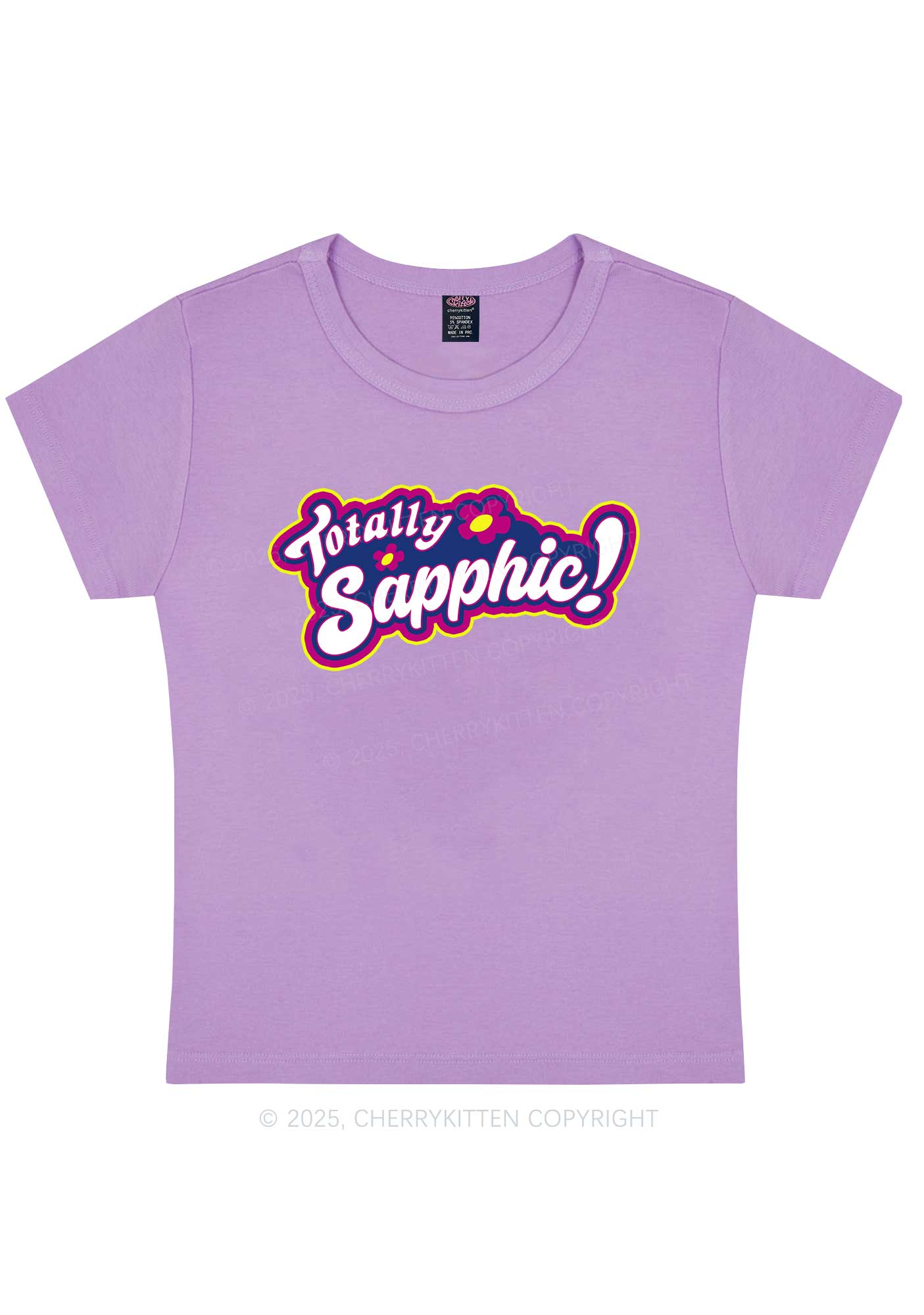 Totally Sapphic Pride Y2K Baby Tee Cherrykitten