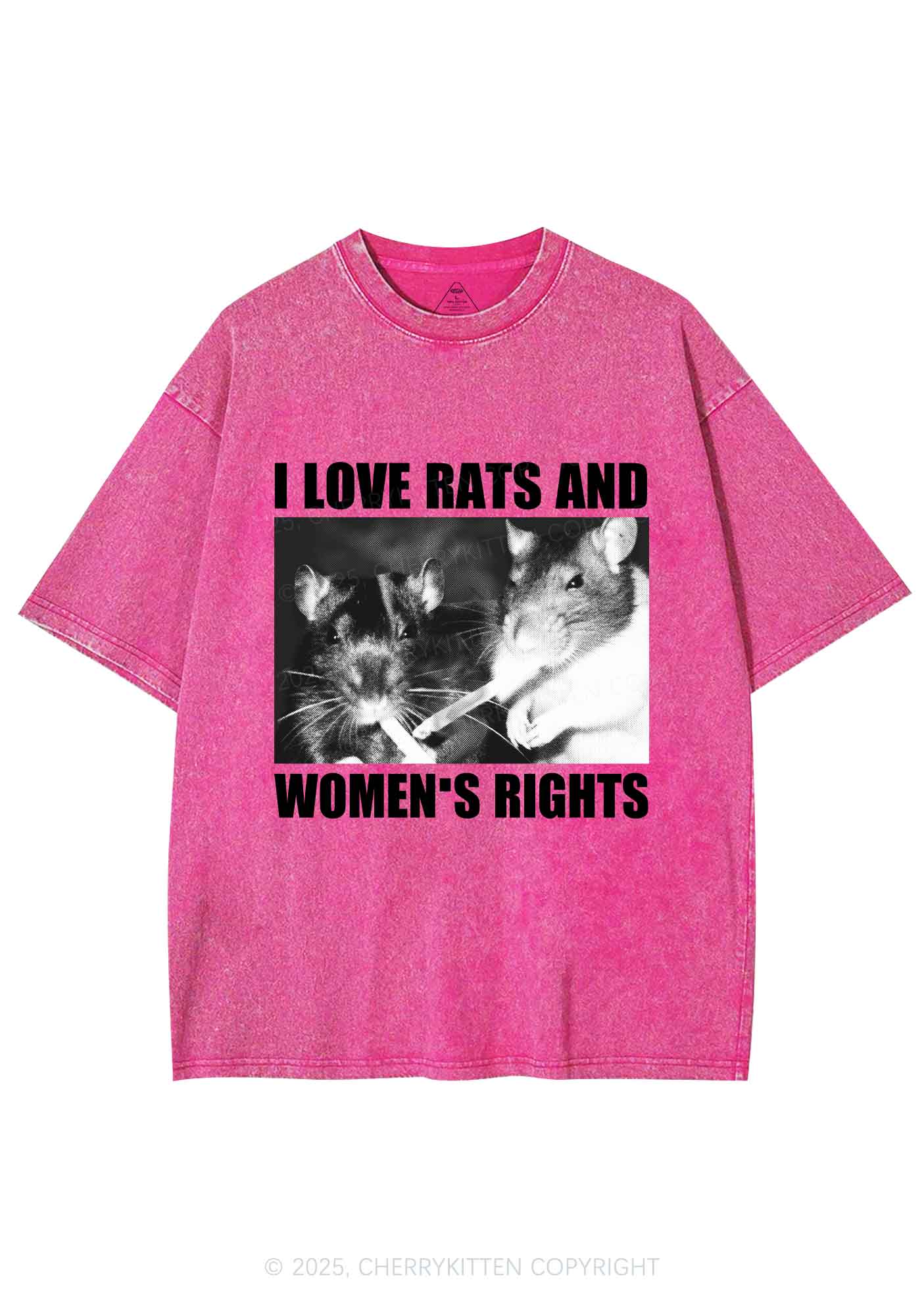 I Love Smoking Rats Y2K Shirts Washed Tee Cherrykitten