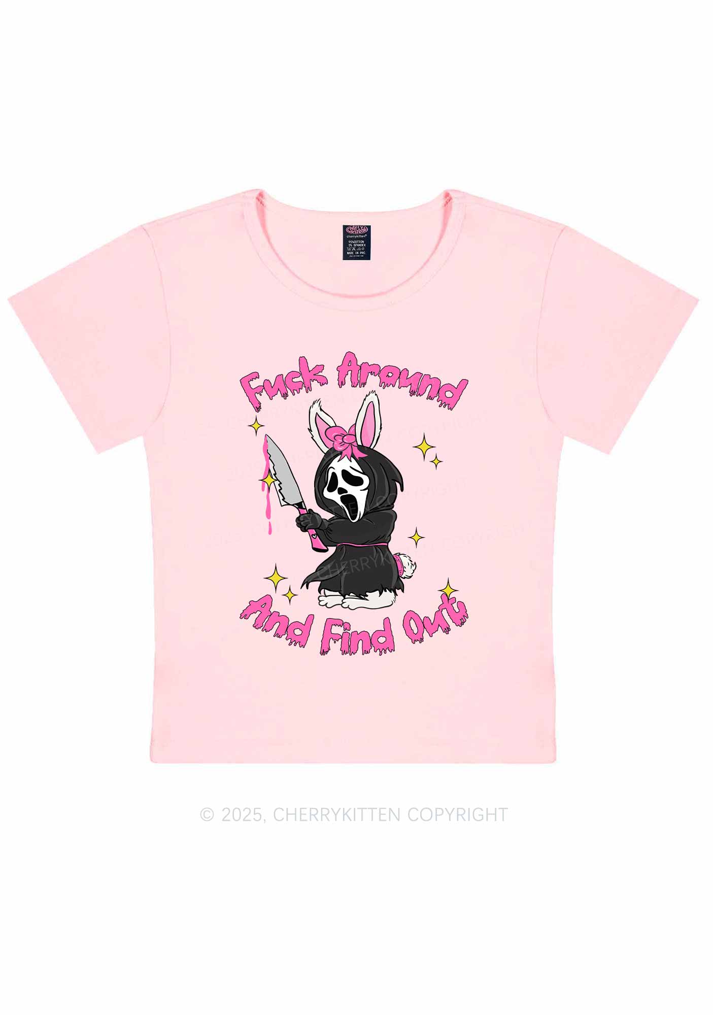 Halloween Fxxk Around Find Out Y2K Baby Tee Cherrykitten