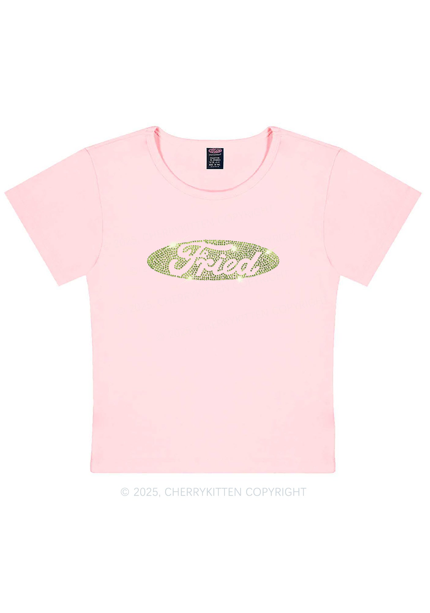 Rhinestone Fried Y2K Baby Tee Cherrykitten