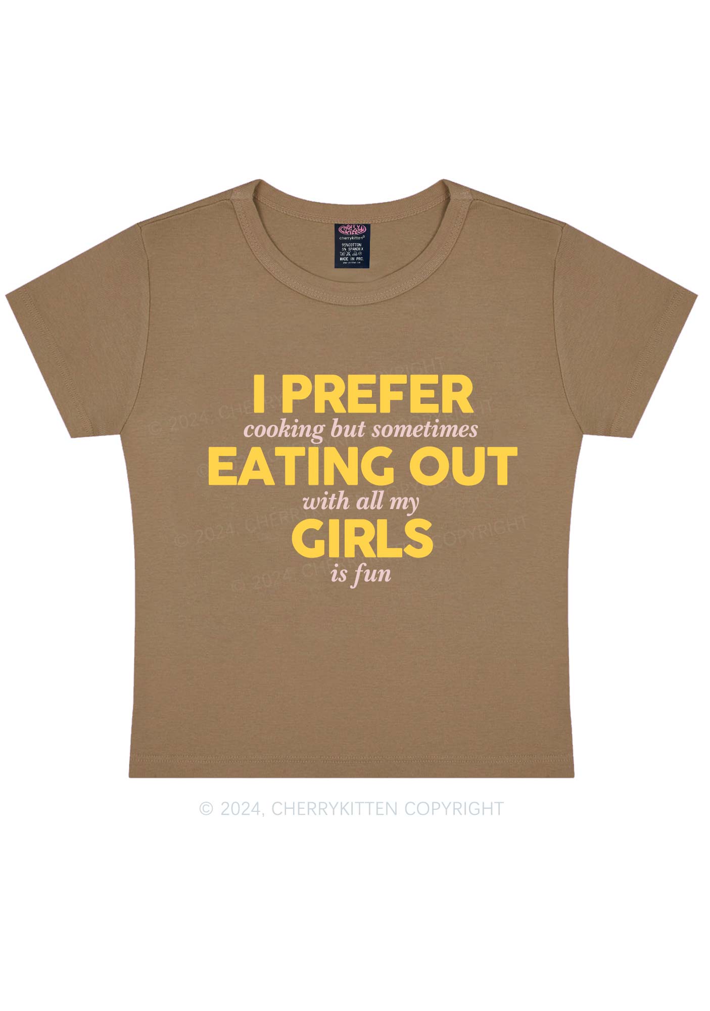 Prefer Eating Out Girls Y2K Baby Tee Cherrykitten