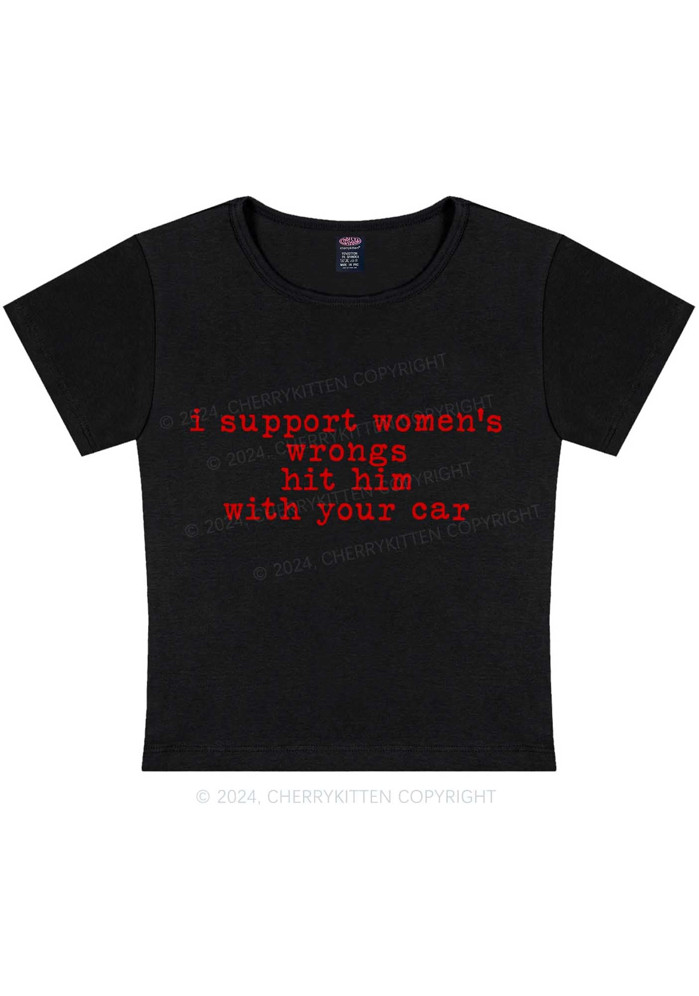 Hit Him With Car Y2K Baby Tee Cherrykitten