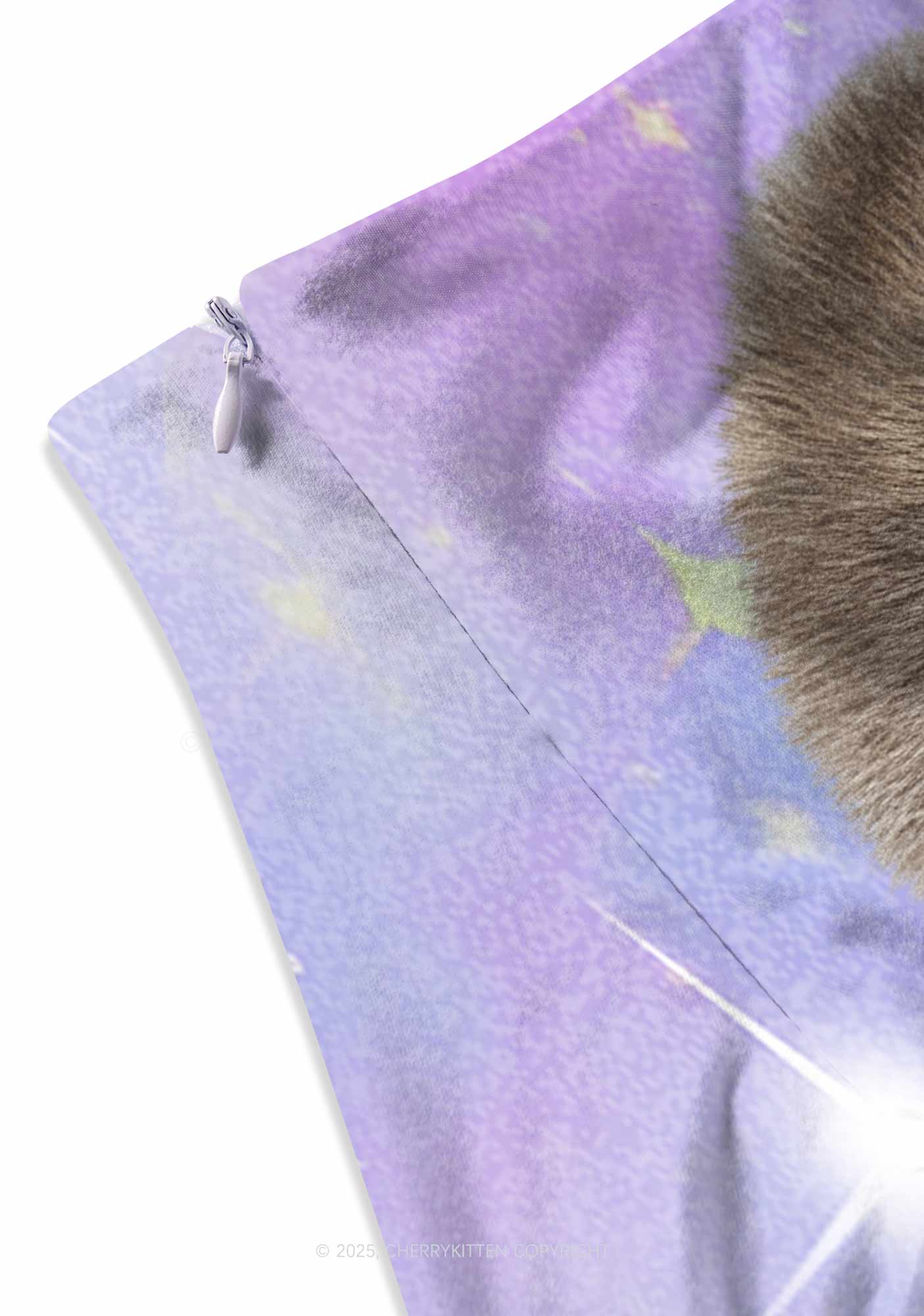 Three Rats Moon Y2K Print Mini Skirt Cherrykitten