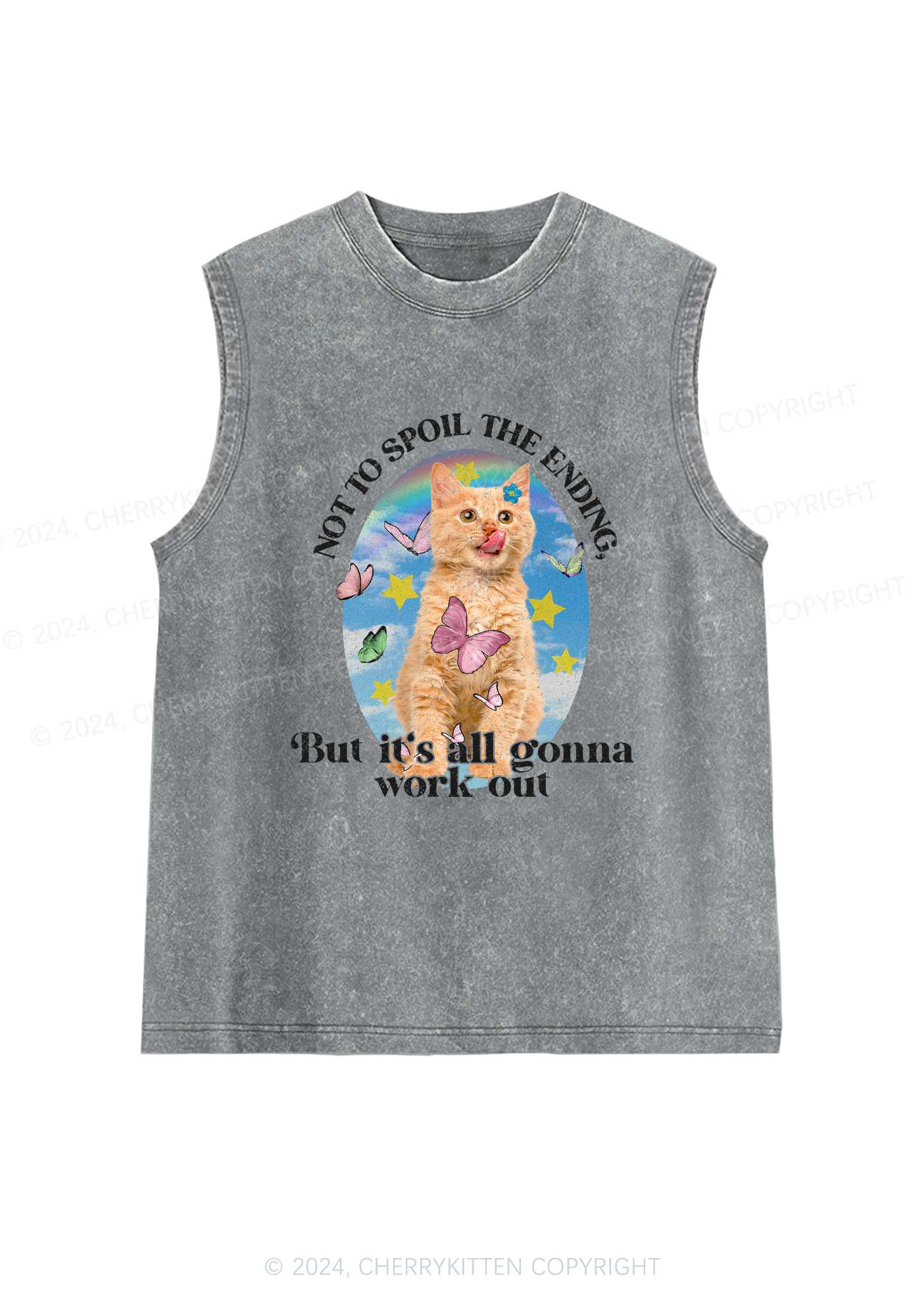 It's Gonna Work Out Y2K Washed Tank Cherrykitten