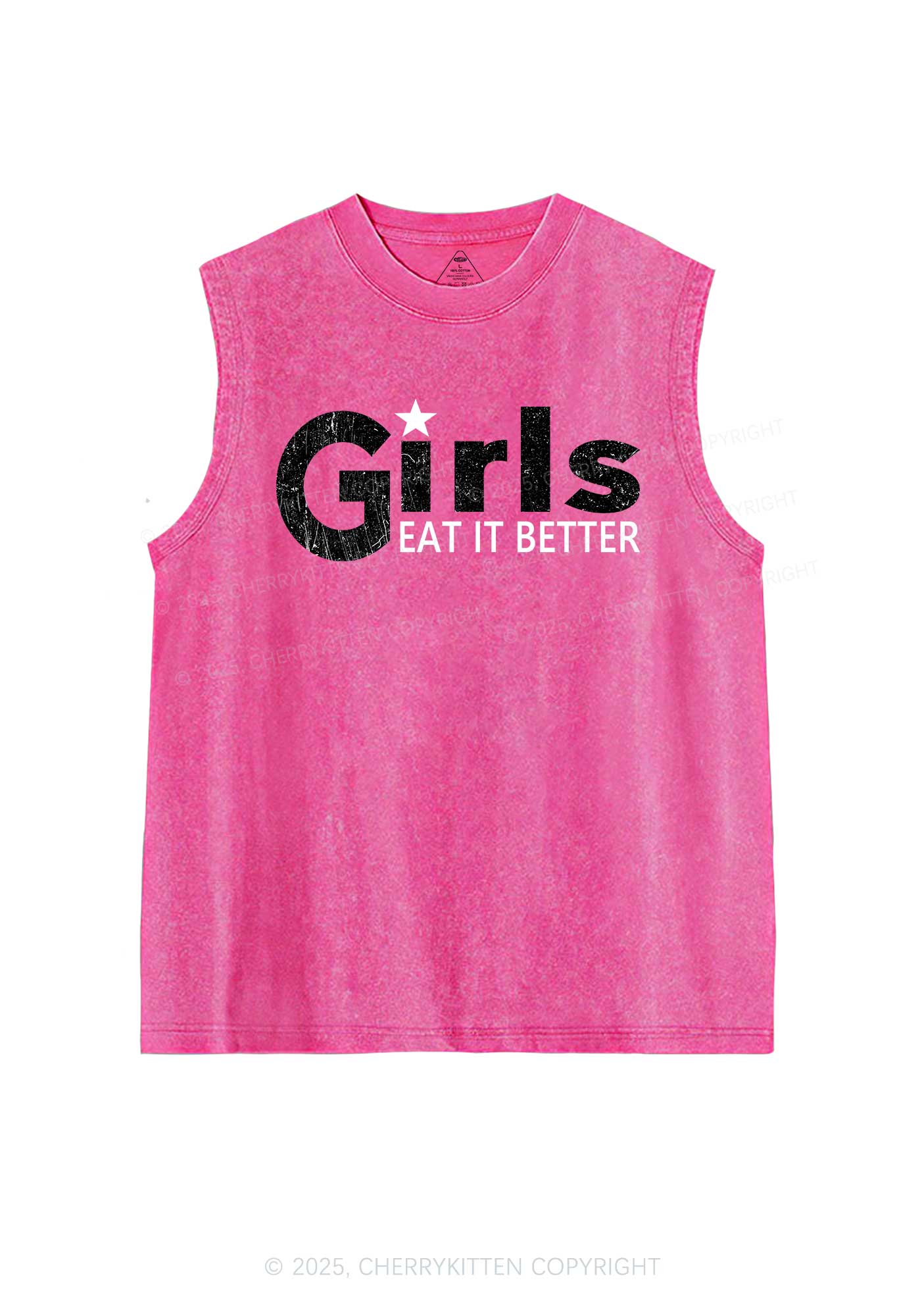 Girls Eat It Better Pride Y2K Washed Muscle Tank Cherrykitten