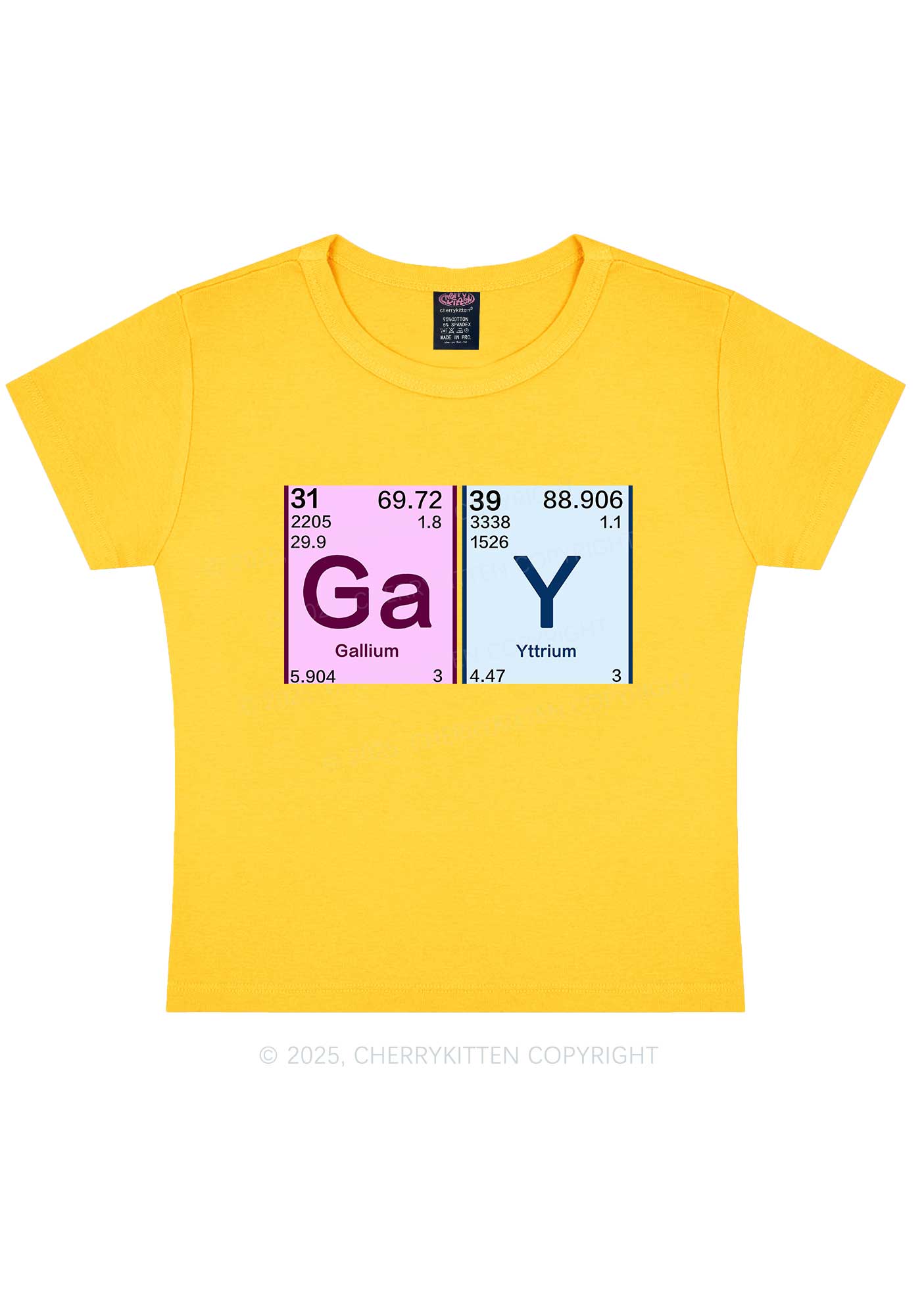 Gay Periodic Table Elements Pride Y2K Baby Tee Cherrykitten