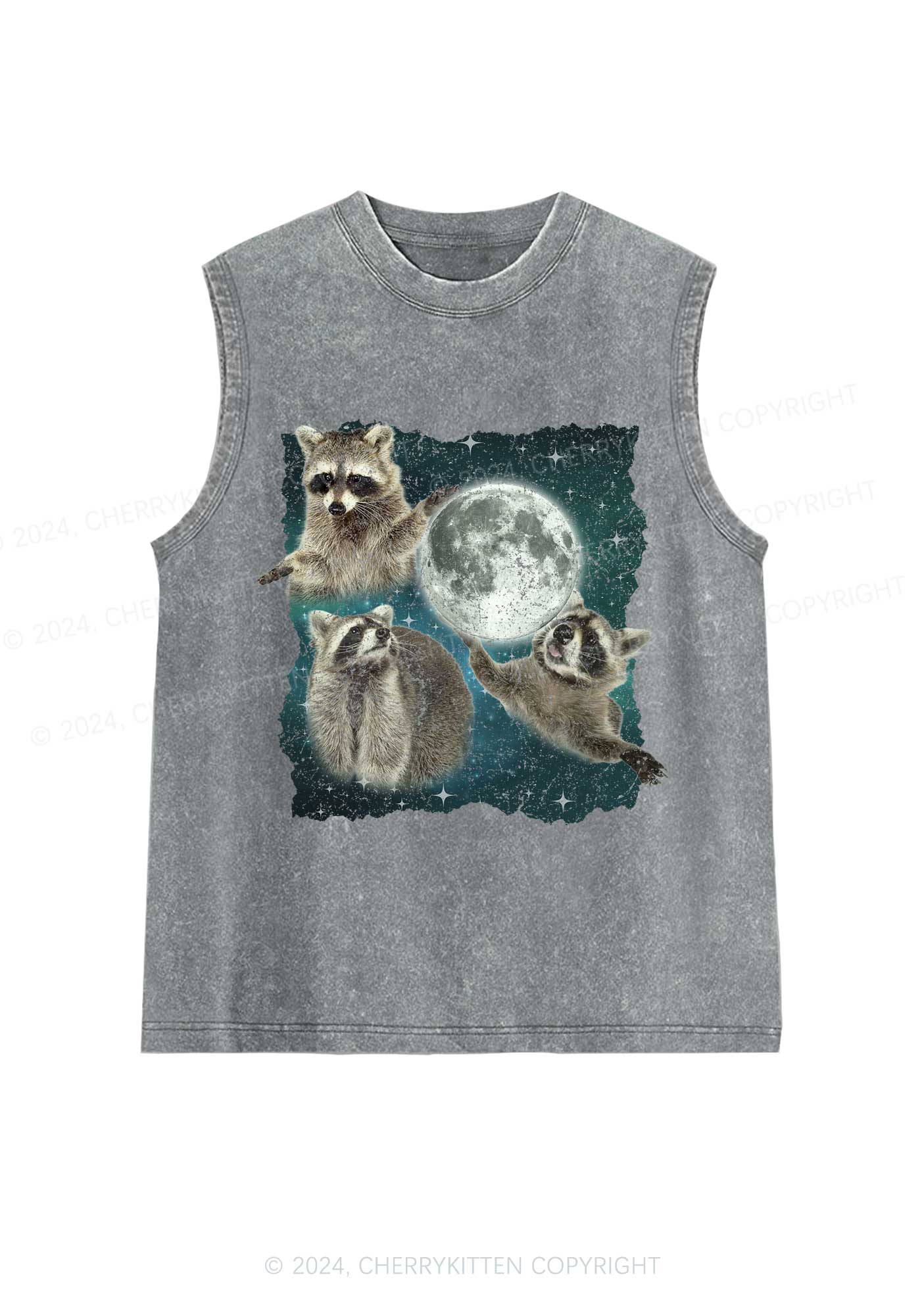 Raccoon Moon Y2K Washed Tank Cherrykitten
