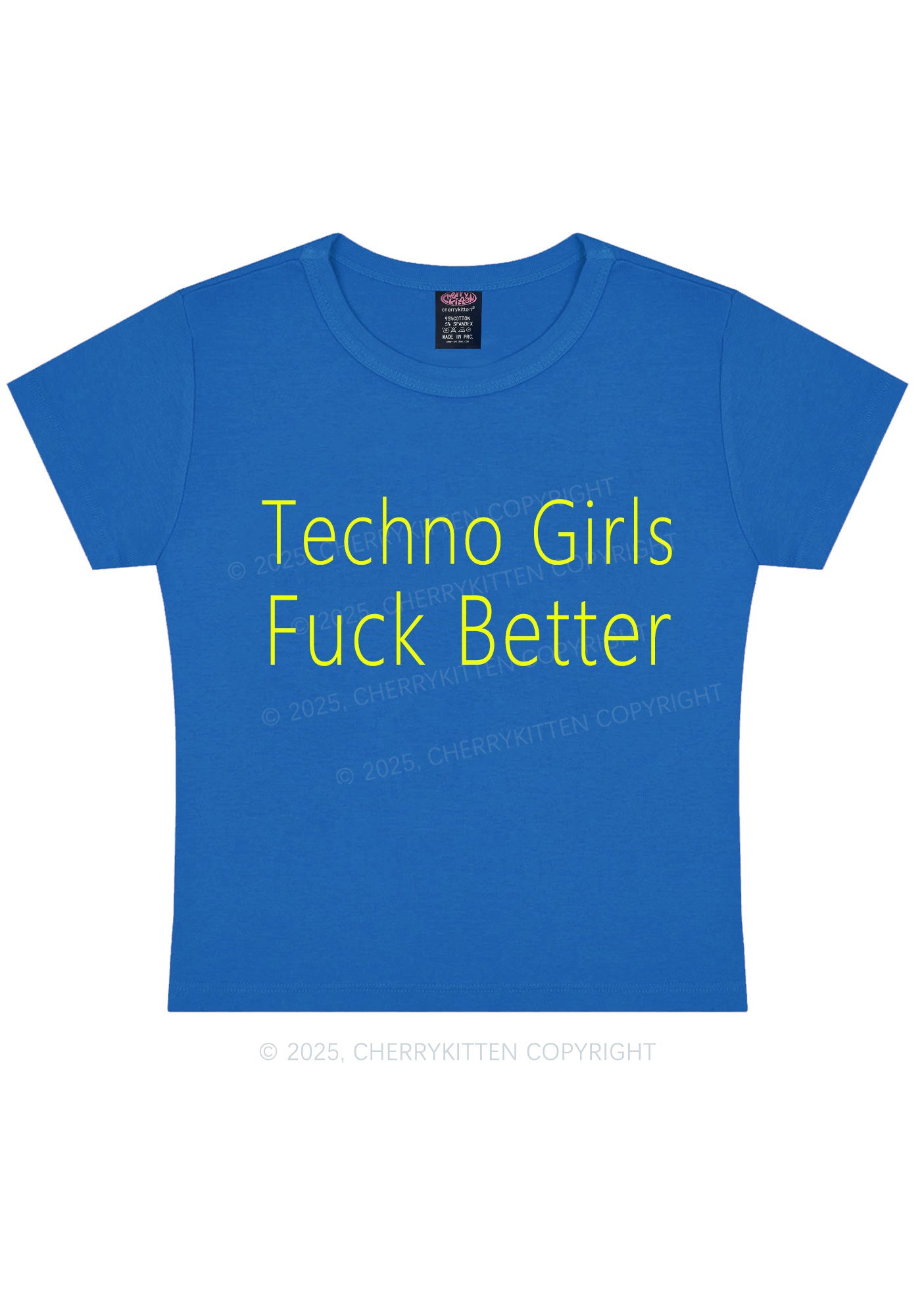 Techno Girls Fxxk Better Y2K Baby Tee Cherrykitten