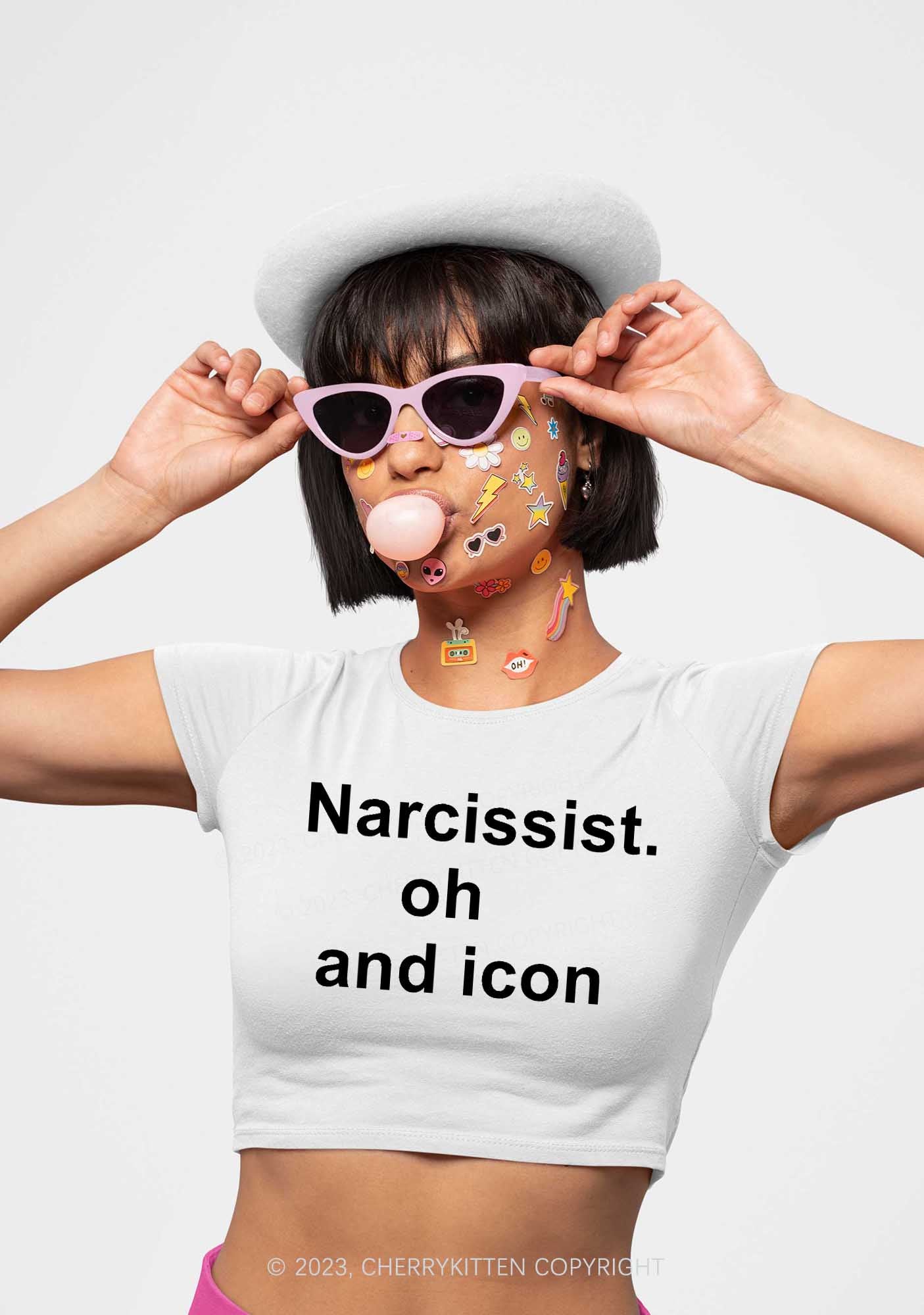 Narcissist Icon Y2K Baby Tee Cherrykitten