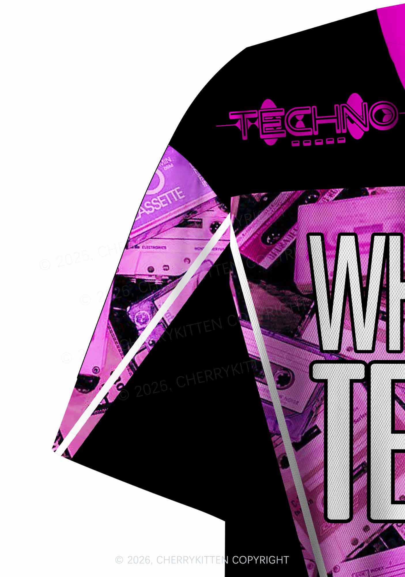 Who Doesnt Like Techno Y2K Crop Sport Jersey Shirts Cherrykitten