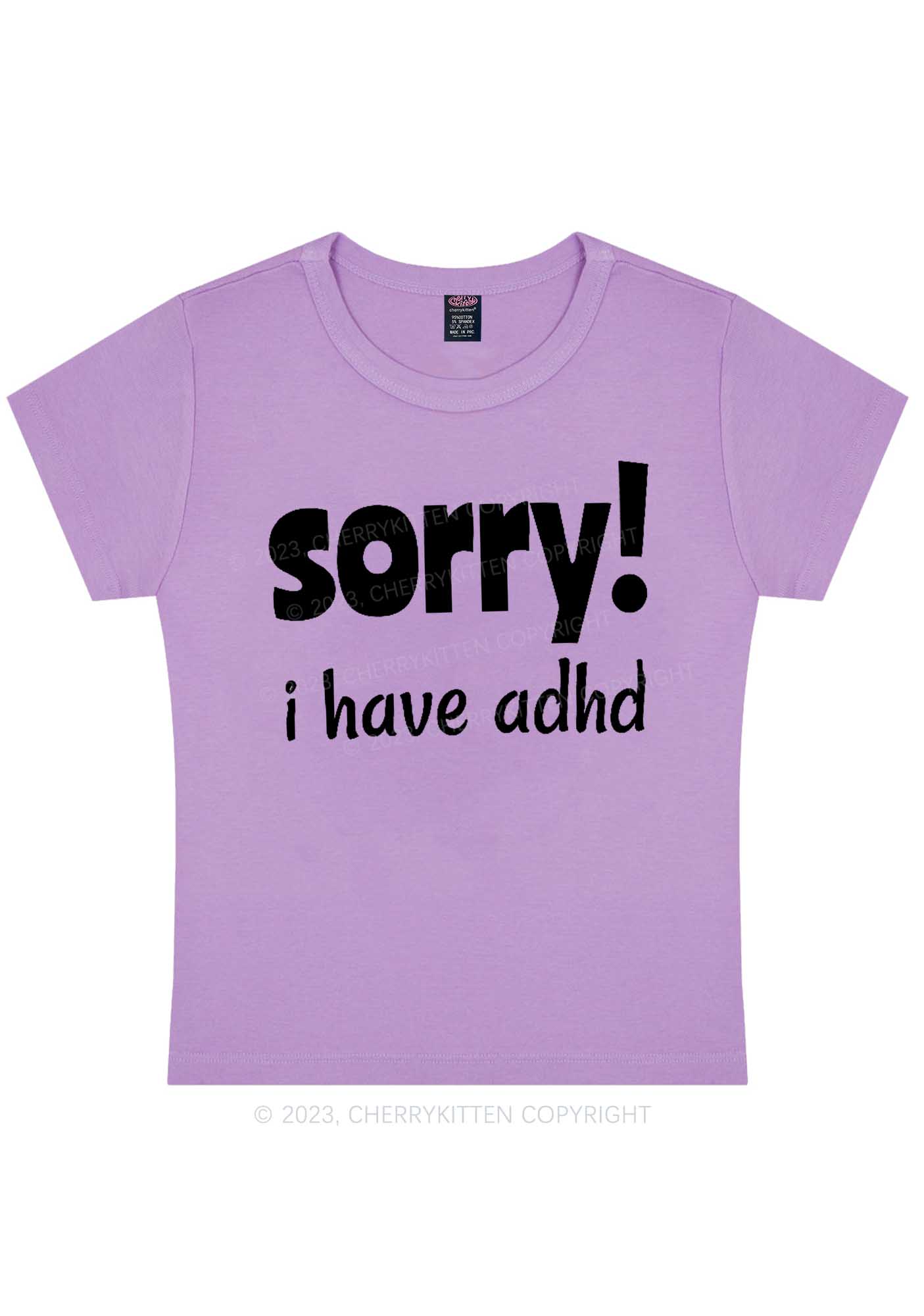Curvy Sorry I Have ADHD Y2K Baby Tee Cherrykitten