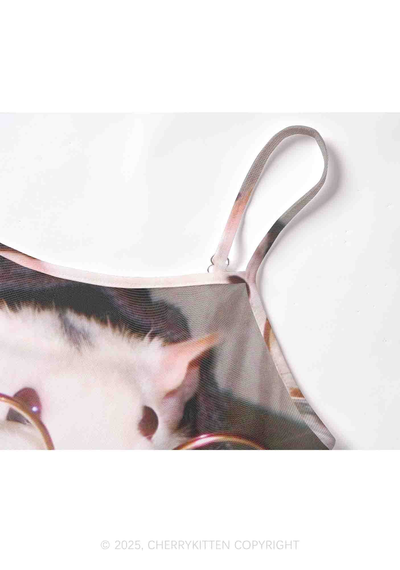 Glasses Rat Y2K Mesh Cami Tank Cherrykitten