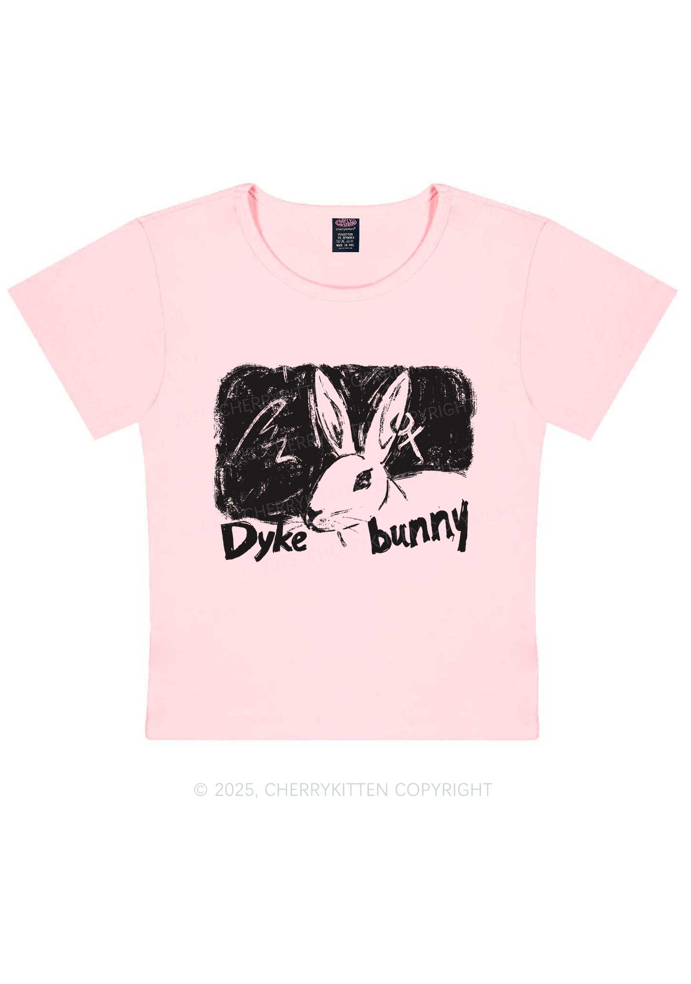 Dyke Bunny Y2K Baby Tee Cherrykitten