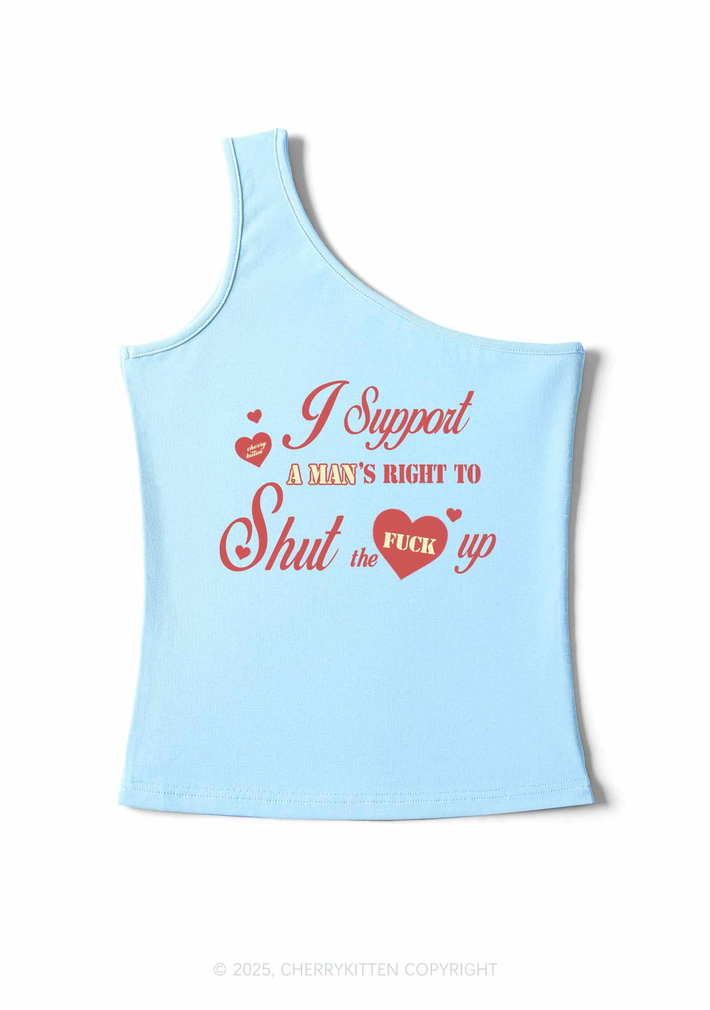 I Support A Mans Right Y2K One Shoulder Tank Top Cherrykitten