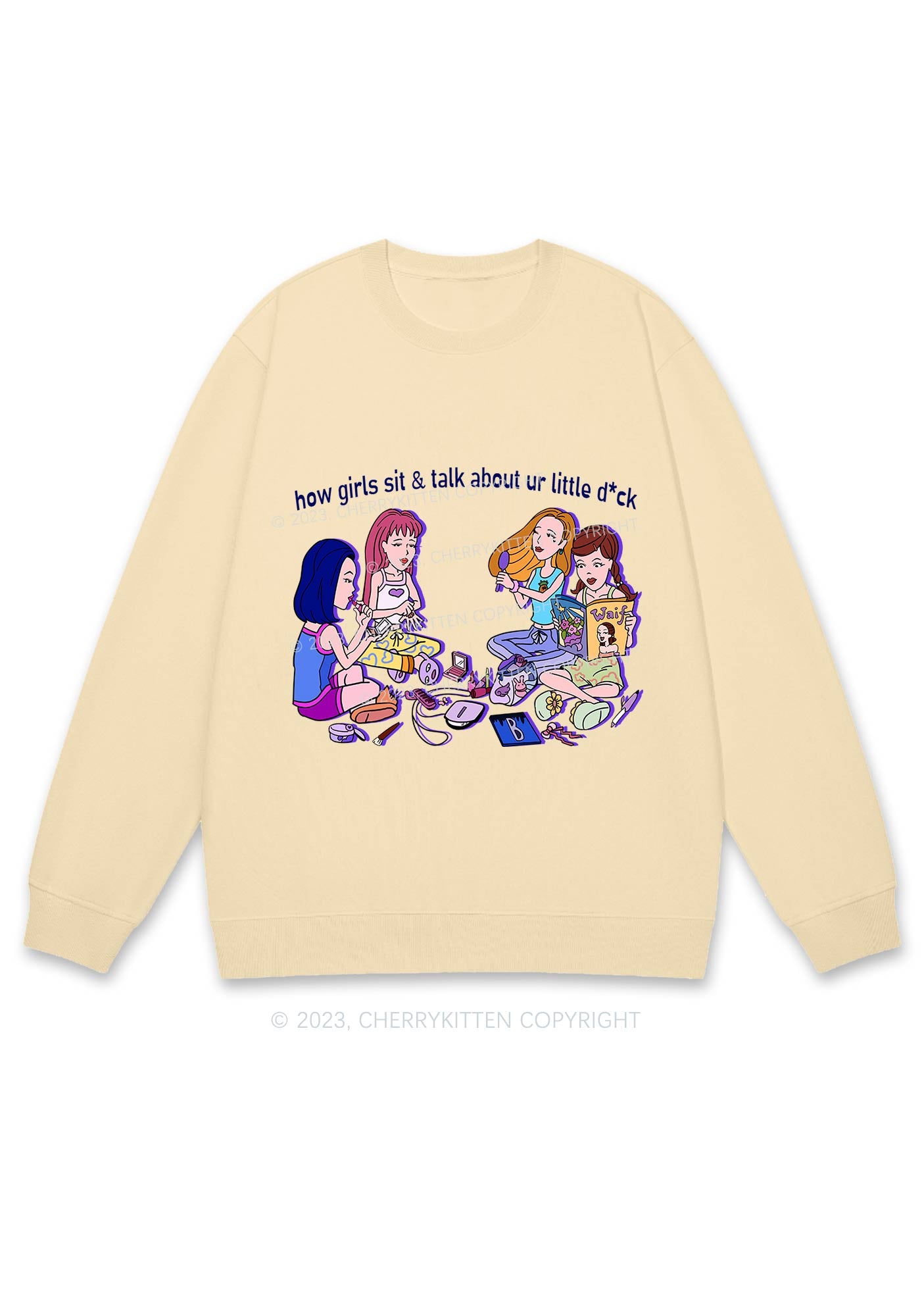Girls Sit&Talk Y2K Sweatshirt Cherrykitten