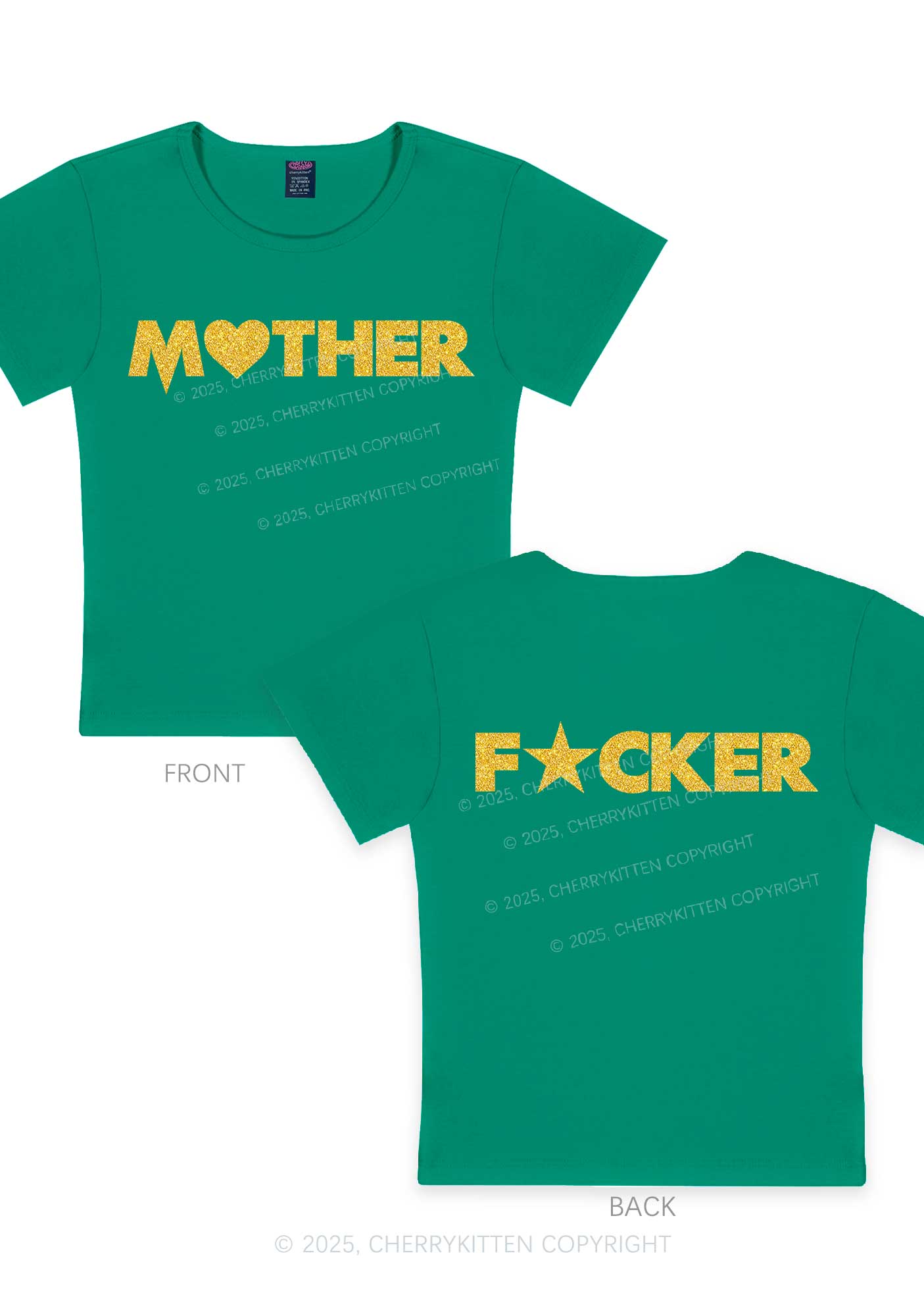 Glitter Motherfxcker Two Sides Y2K Baby Tee Cherrykitten