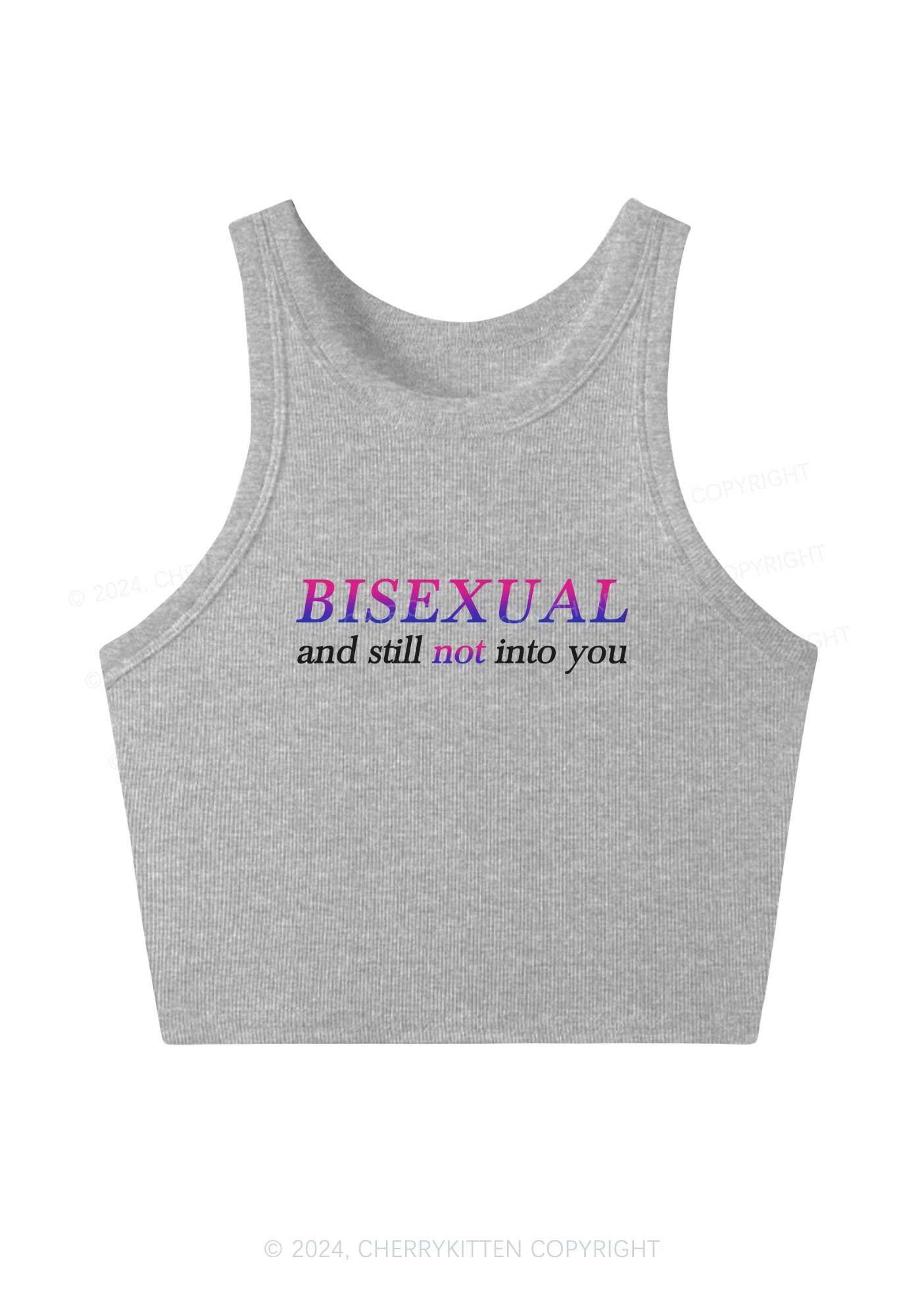 Bisexual And Still Not Into You Y2K Crop Tank Top Cherrykitten