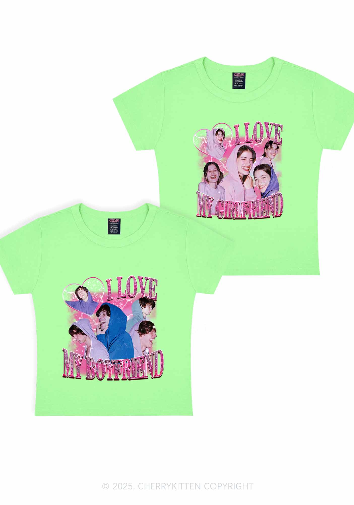 Custom Photos I Love GF BF Y2K Valentine's Day Baby Tee Cherrykitten