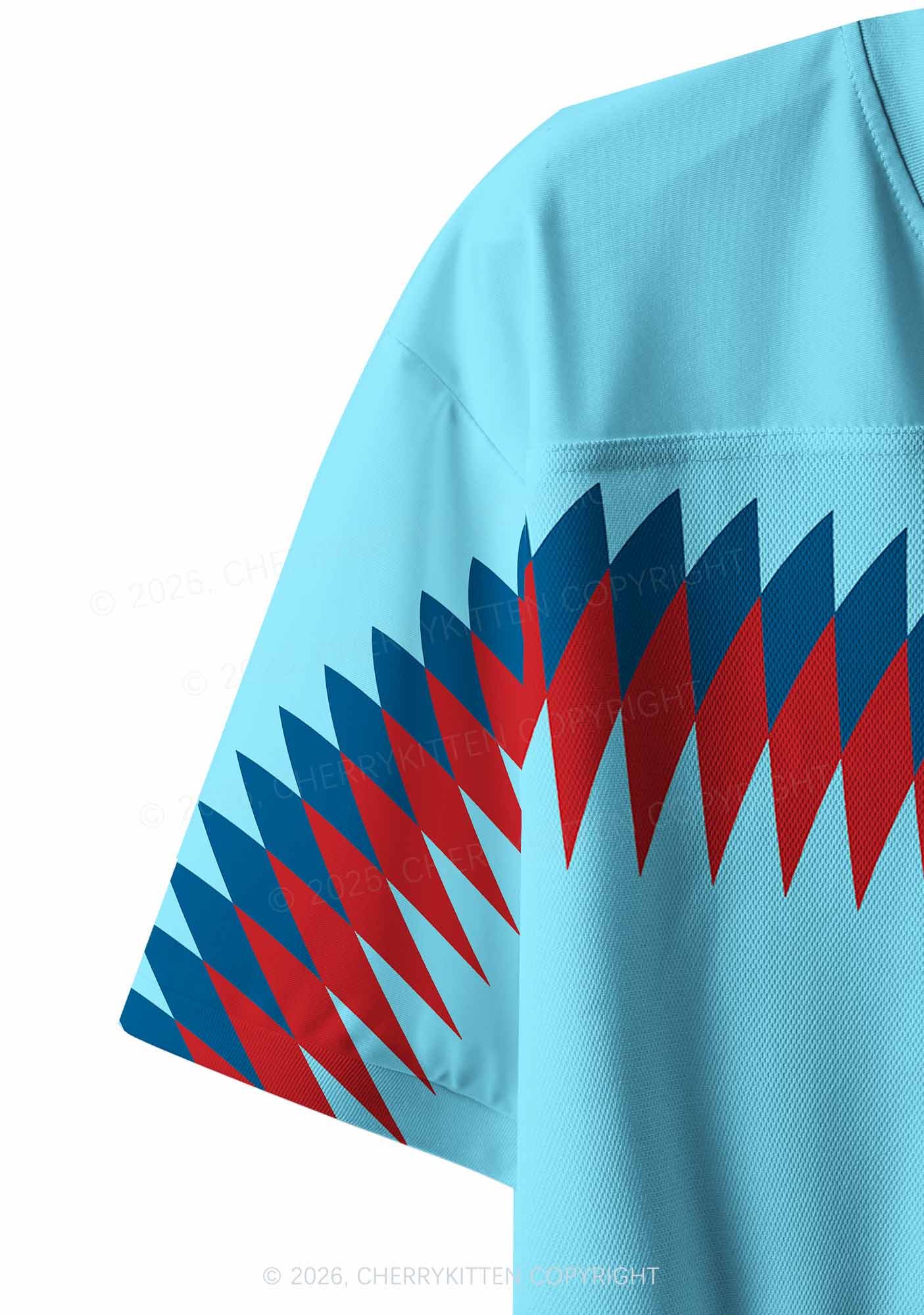 Blue Team Bunny Y2K Crop Sport Jersey Shirts Cherrykitten