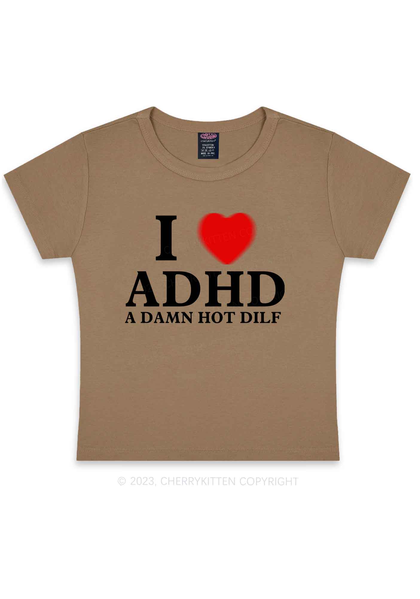 I Love ADHD Y2K Baby Tee Cherrykitten
