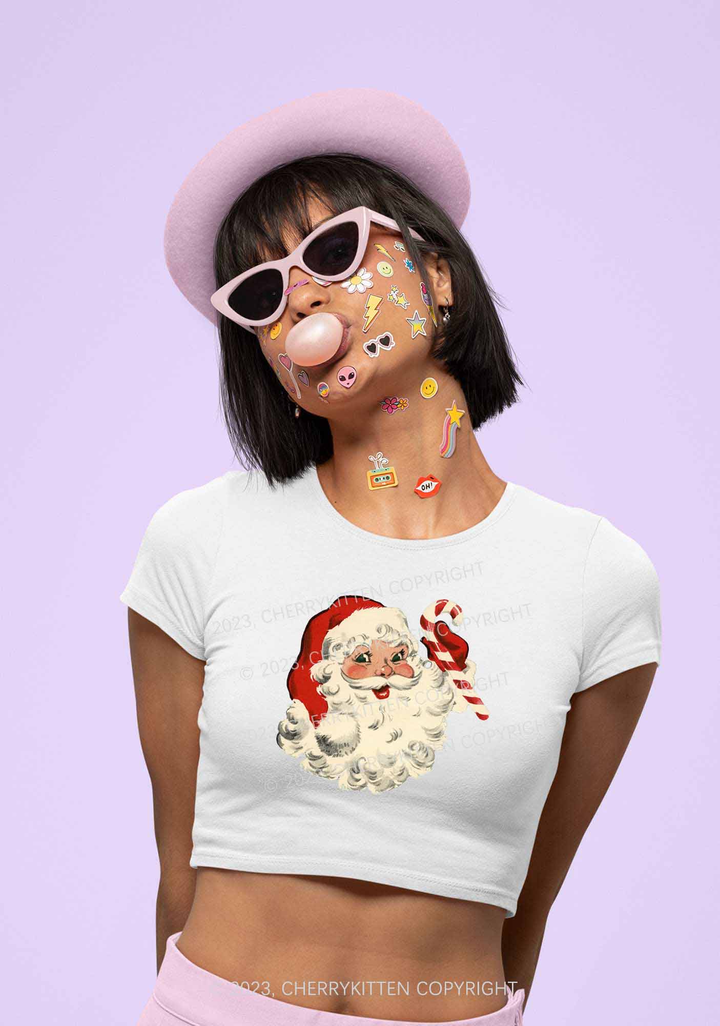 Santa Claus Candy Christmas Baby Tee Cherrykitten