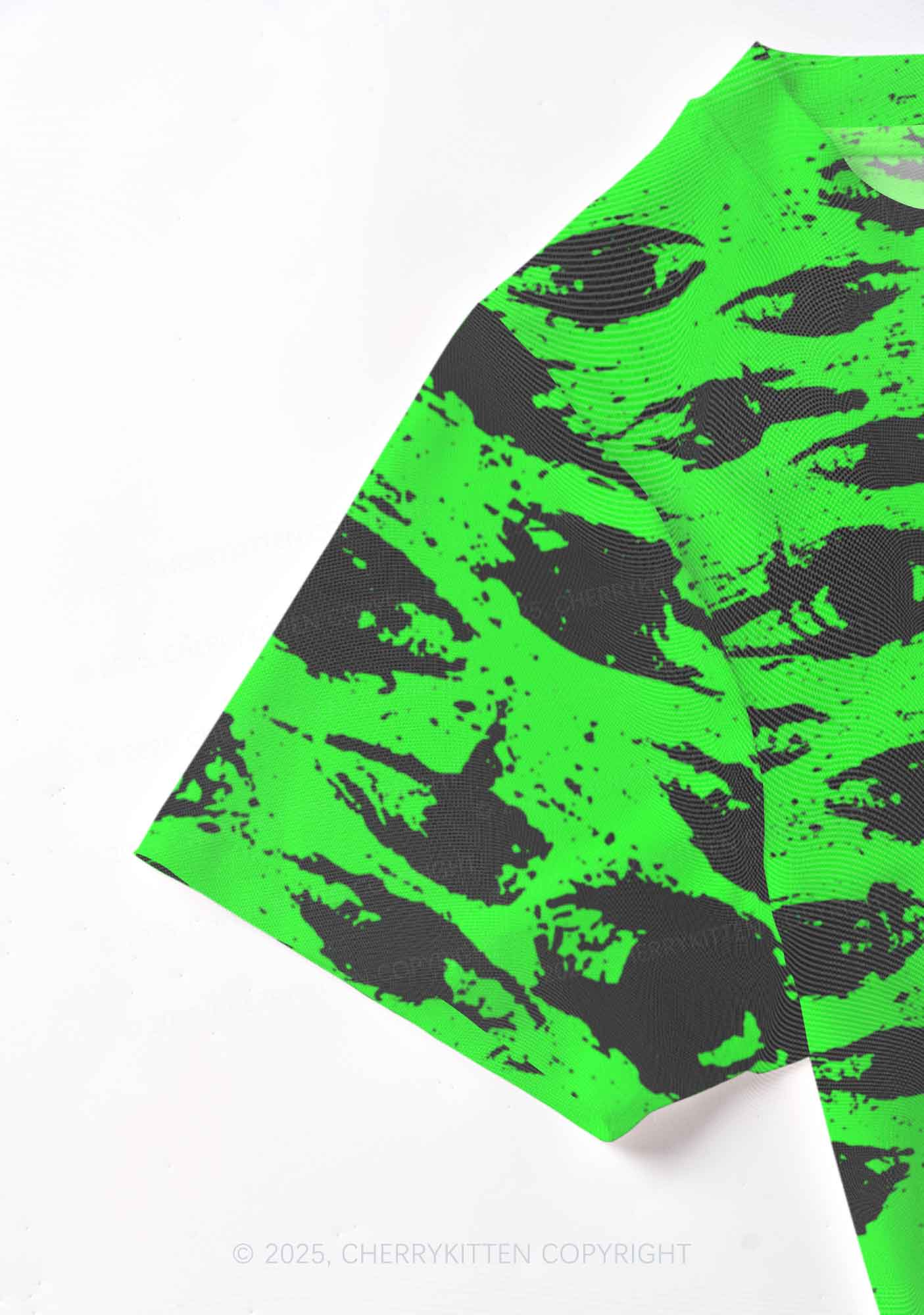 Eyes On Bright Green Y2K Mesh Crop Top Cherrykitten