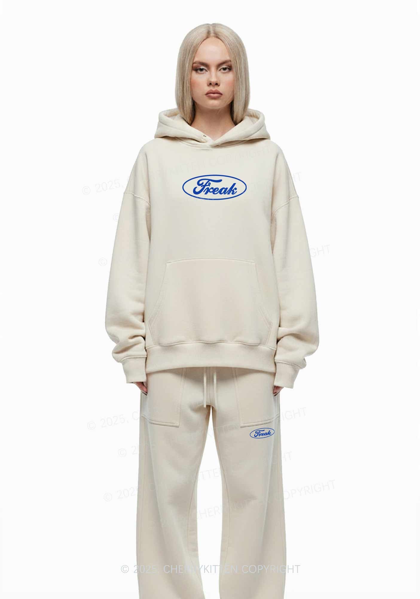 Oval Freak Y2K Fleece Hoodie Set Cherrykitten