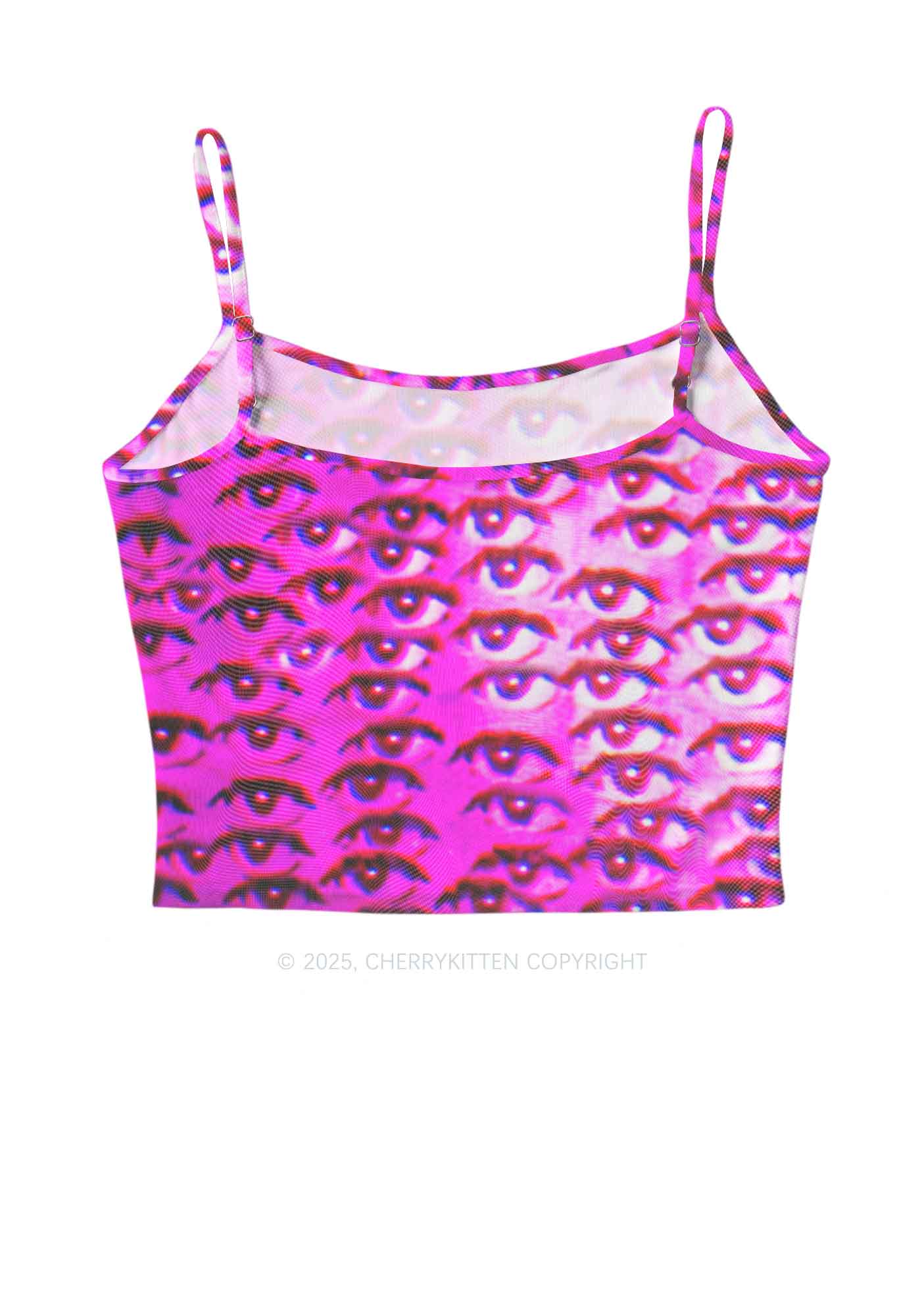 Halloween Pink Eyes Y2K Mesh Cami Tank Cherrykitten