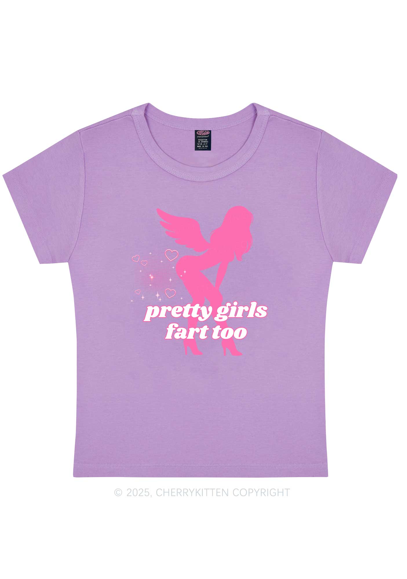 Pretty Girls Fart Too Y2K Baby Tee Cherrykitten