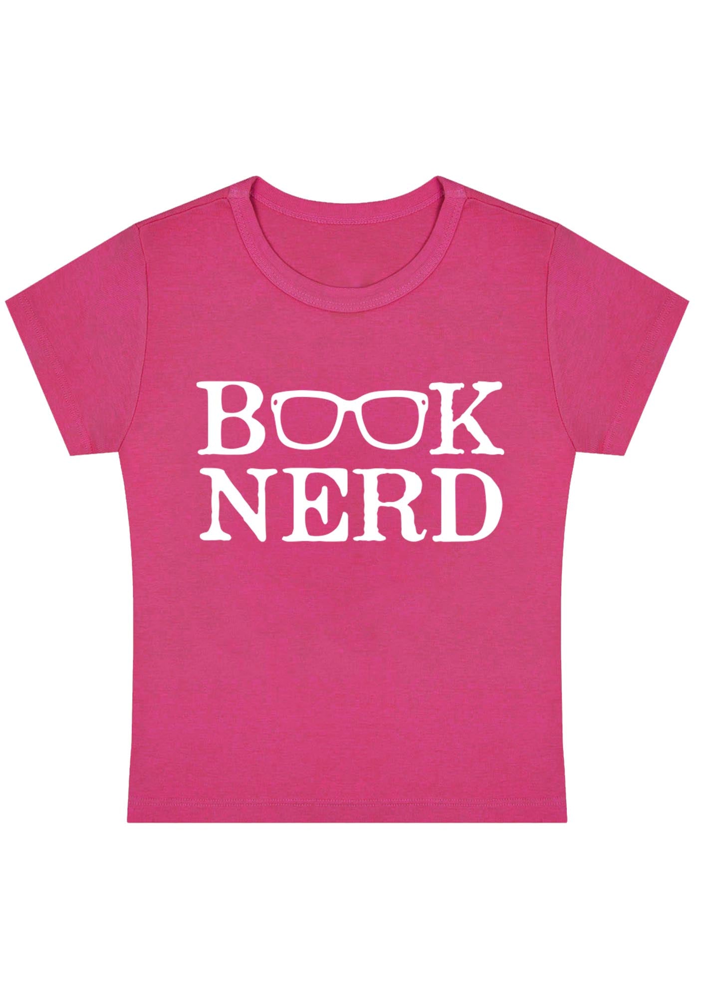 Book Nerd Glasses Y2K Baby Tee