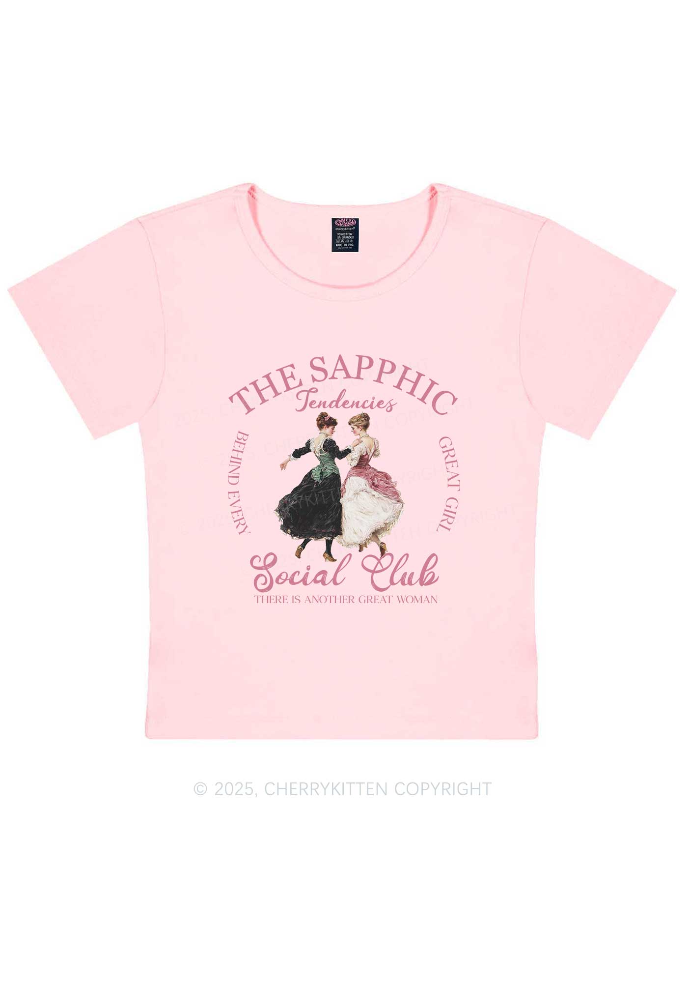 The Sapphic Pride Y2K Baby Tee Cherrykitten