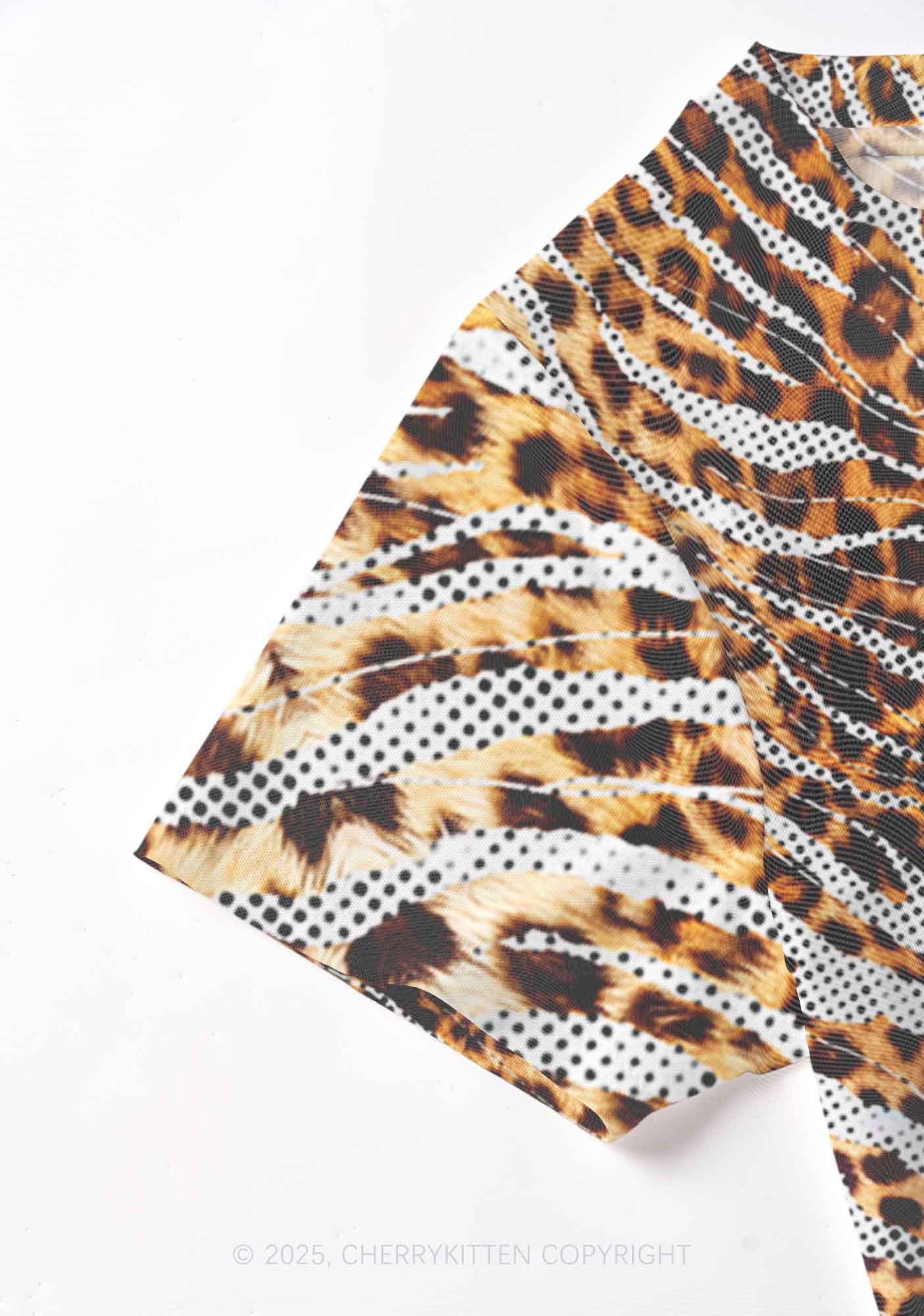 Wild Dots Y2K Mesh Crop Top Cherrykitten