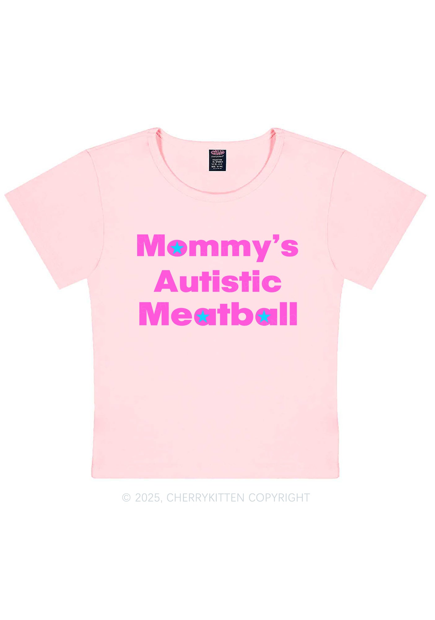 Mommys Autistic Meatball Y2K Baby Tee Cherrykitten