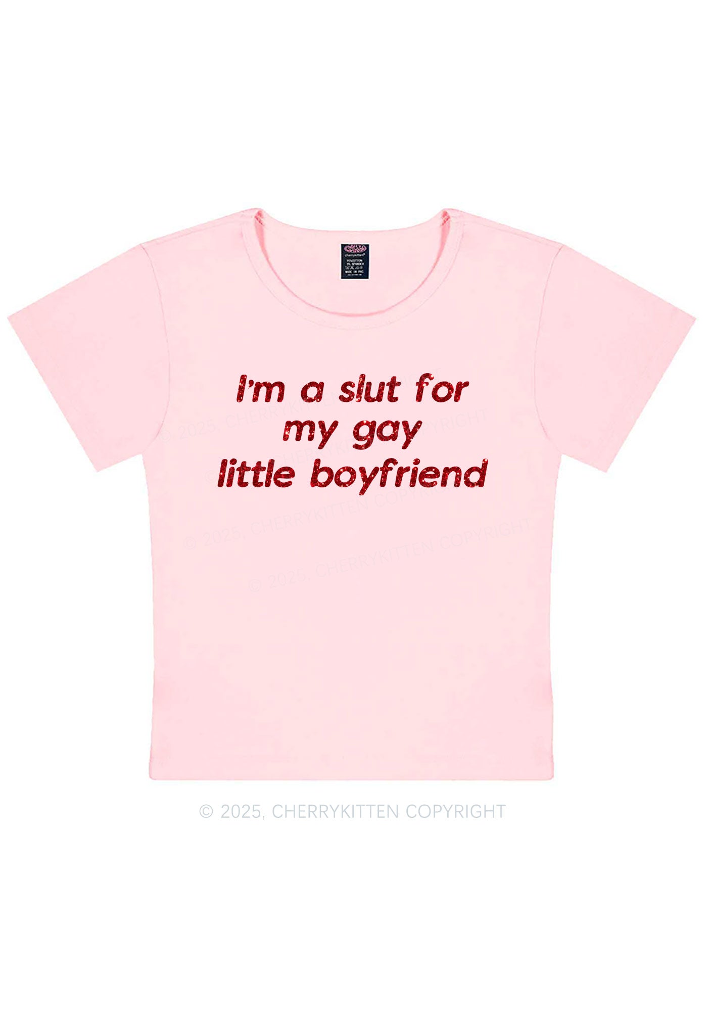 Glitter Slxt For My Gay BF Y2K Baby Tee Cherrykitten